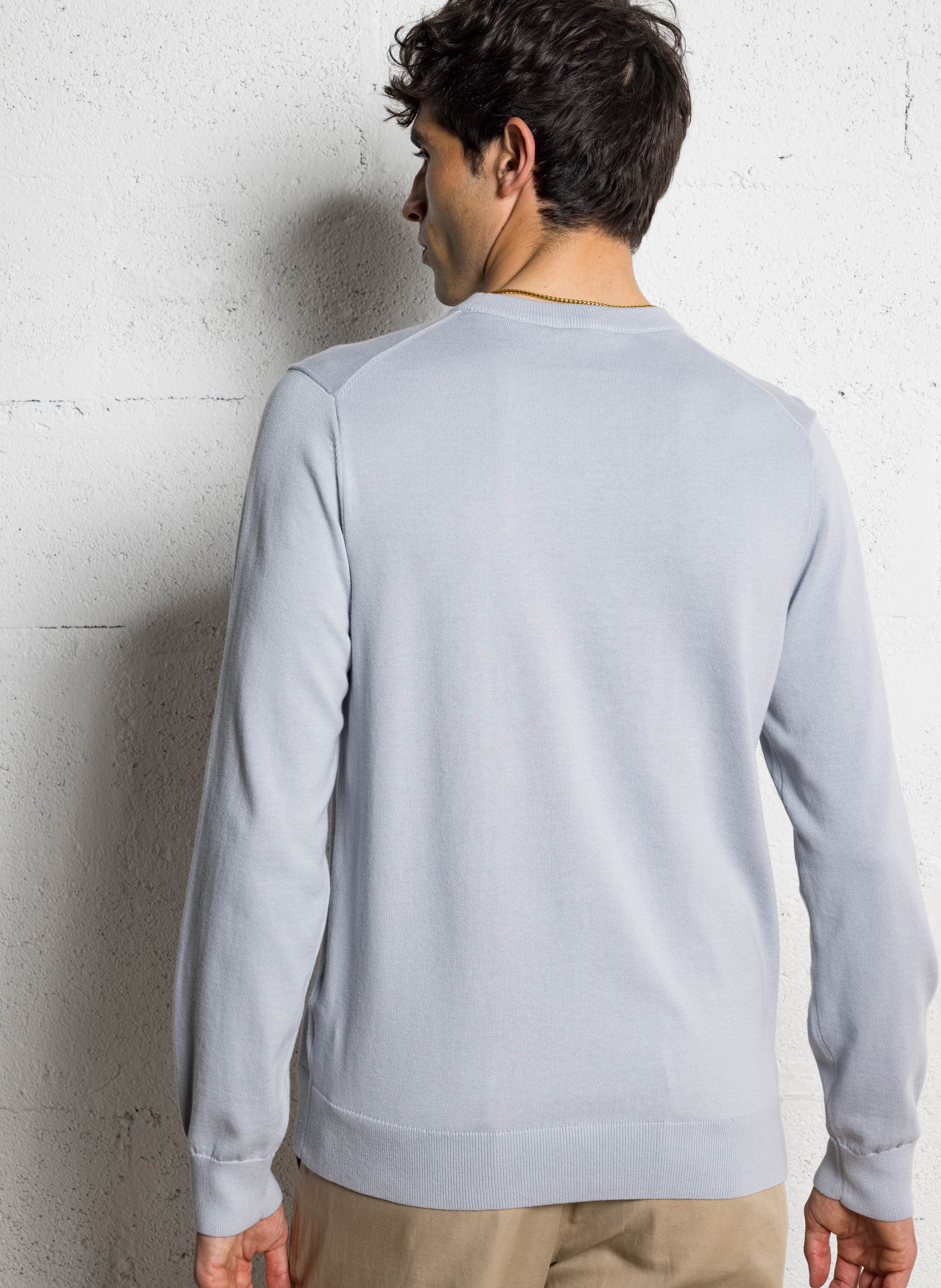 Gerade geschnittener Rundhalspullover aus Bio-Baumwolle PAUL SMITH Grau