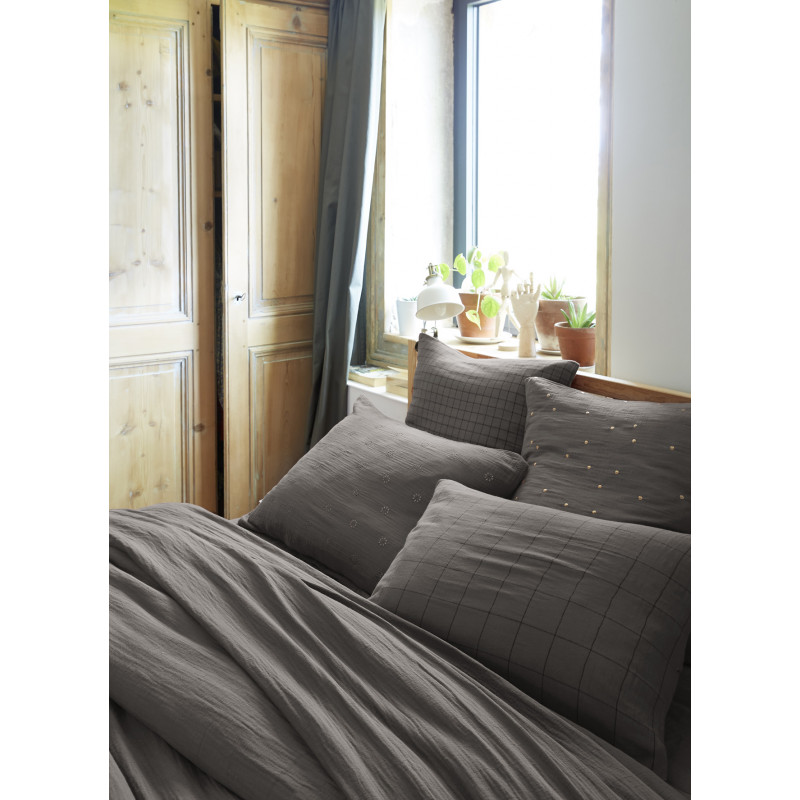 Cotton percale pillow case Grey