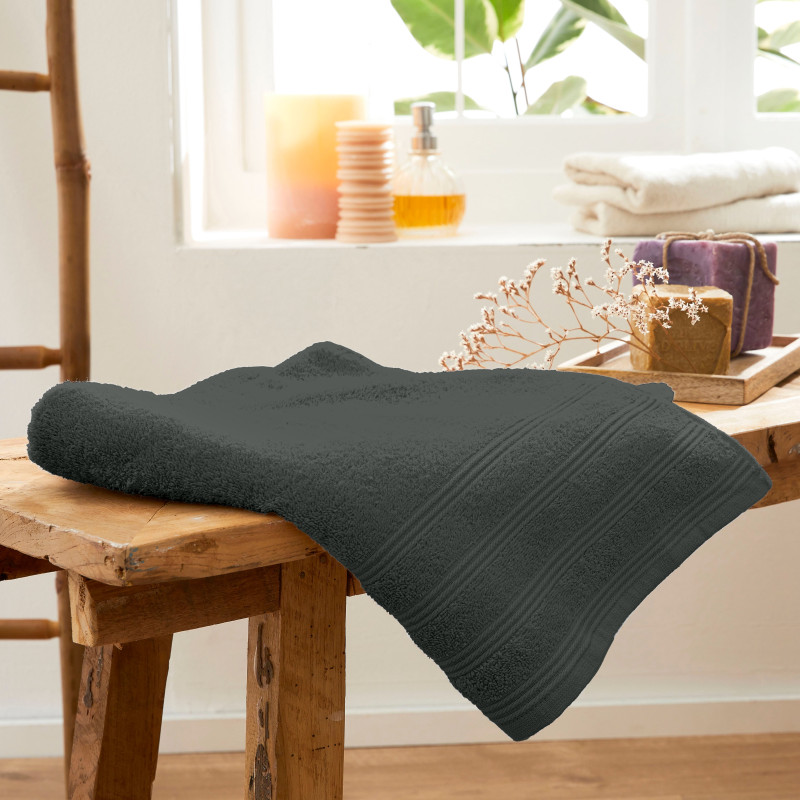 100% combed cotton bath towel COTON PUR Grey
