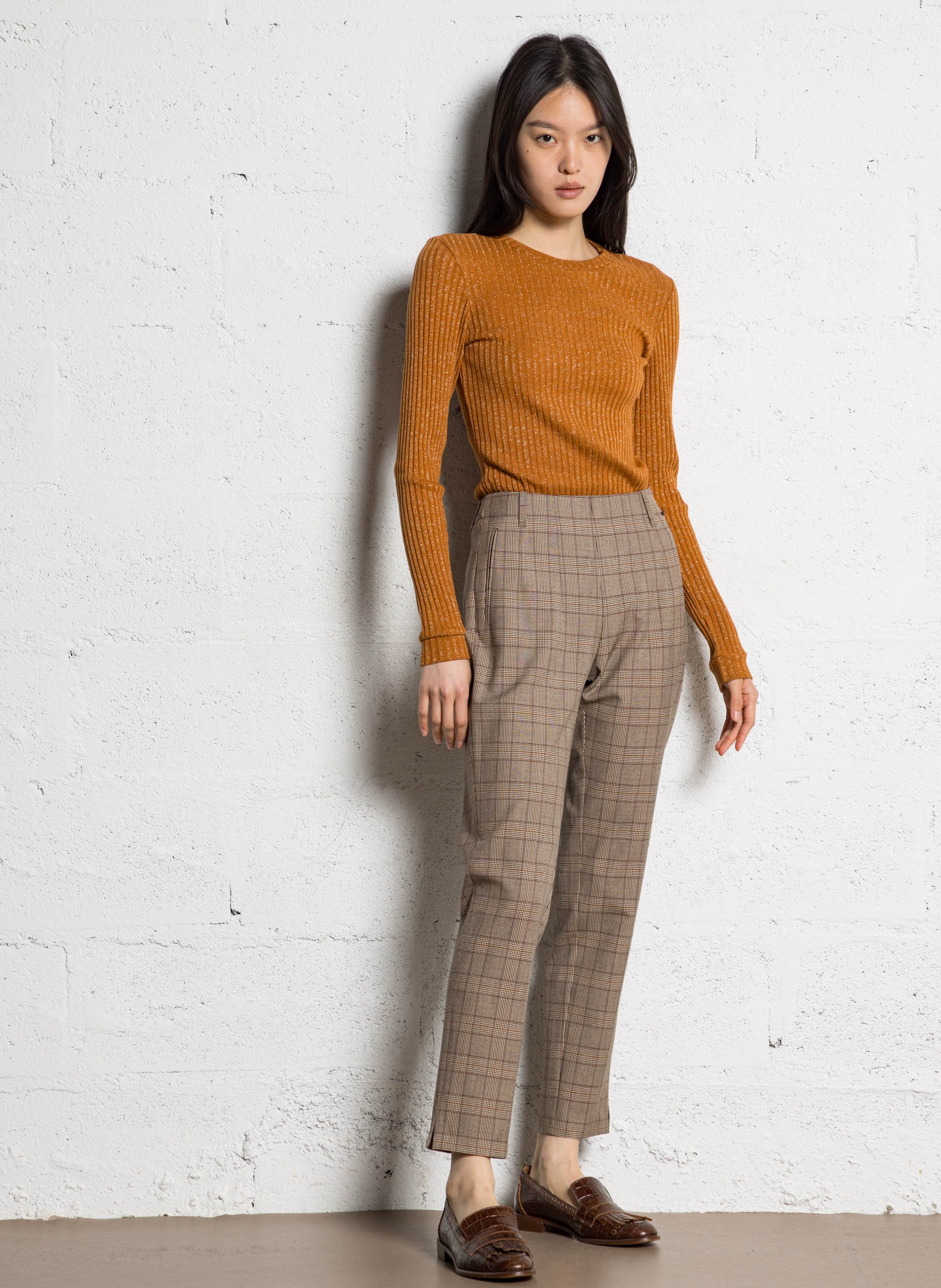 Carrotbroek met ruitjes ONE STEP Bruin