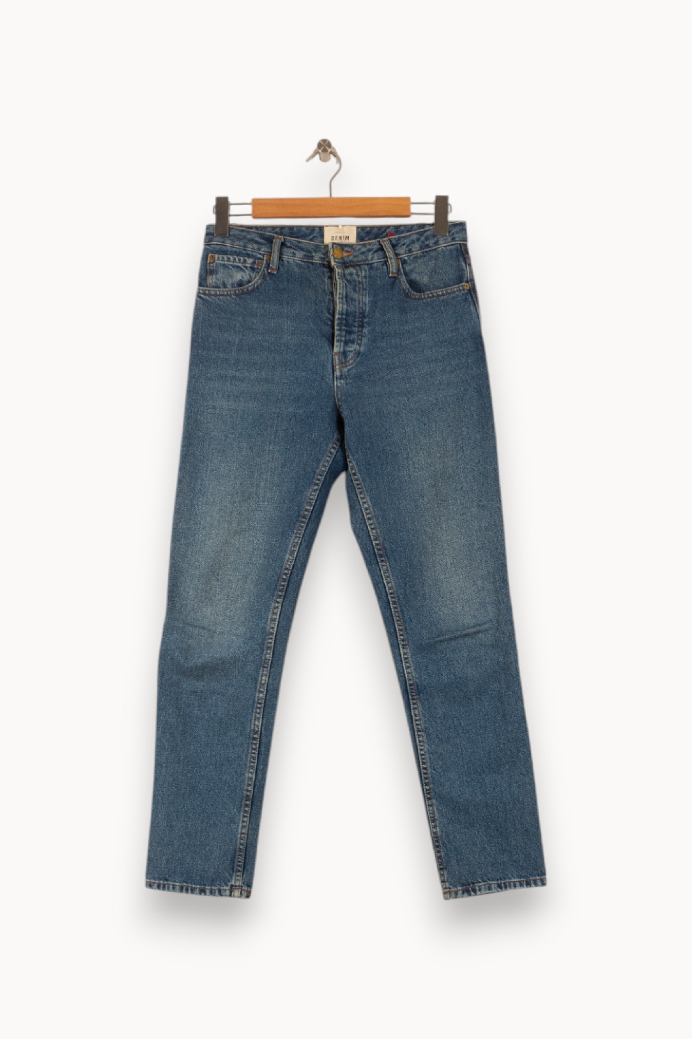 Cropped slim jeans with studs SEZANE - Seconde main Blue