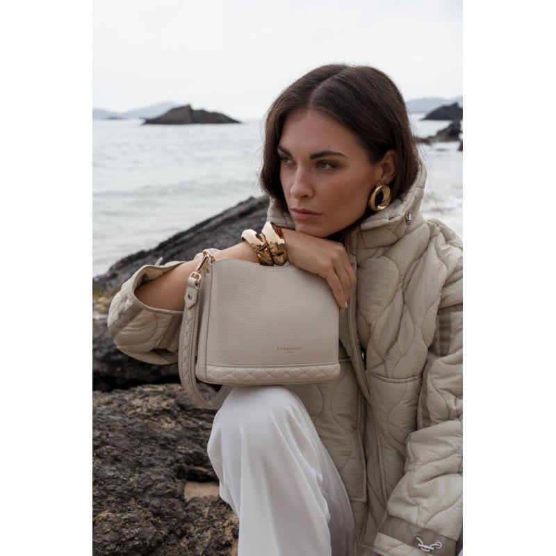 Satchel - cowhide leather POURCHET Beige