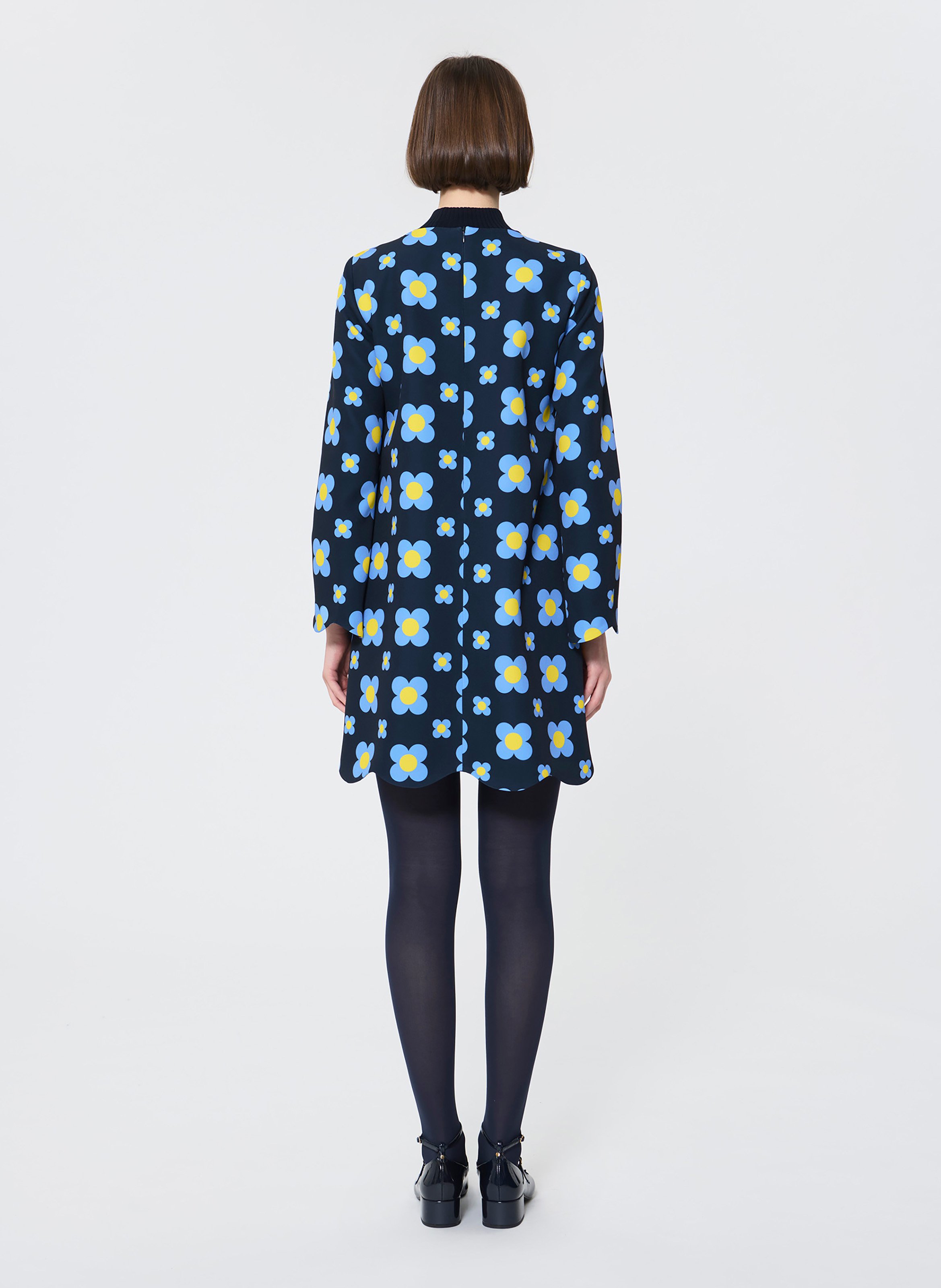 Flared short dress with flowers TARA JARMON Blue