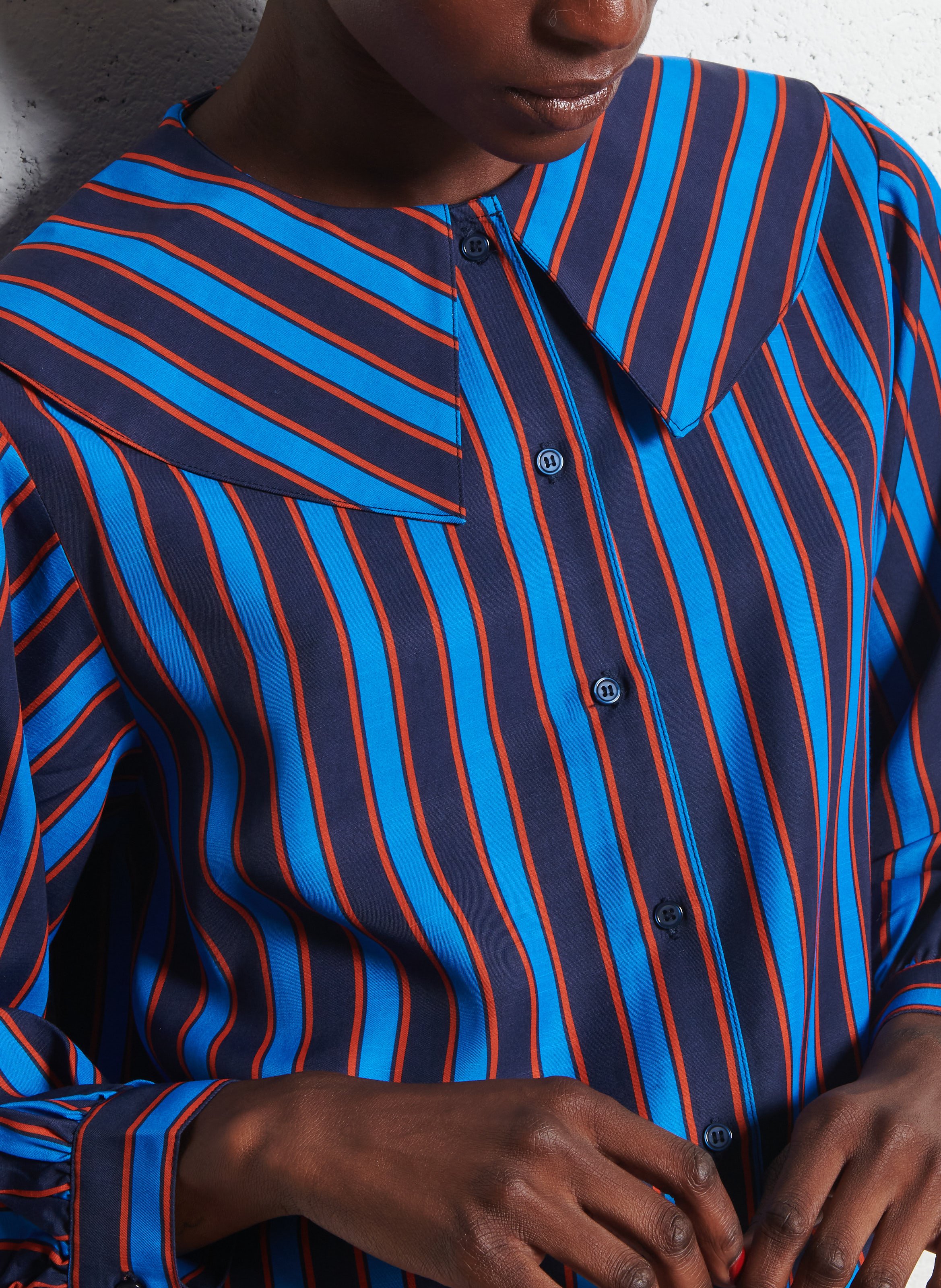 Chemise oversize à rayures THE TINY BIG SISTER Bleu