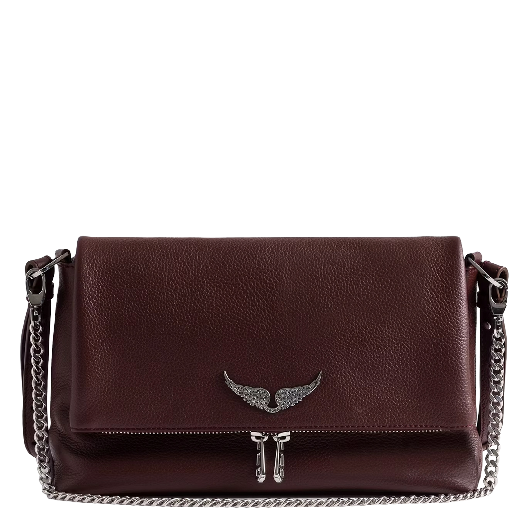 Buideltas van getextureerd leer met veters ZADIG&VOLTAIRE Rood