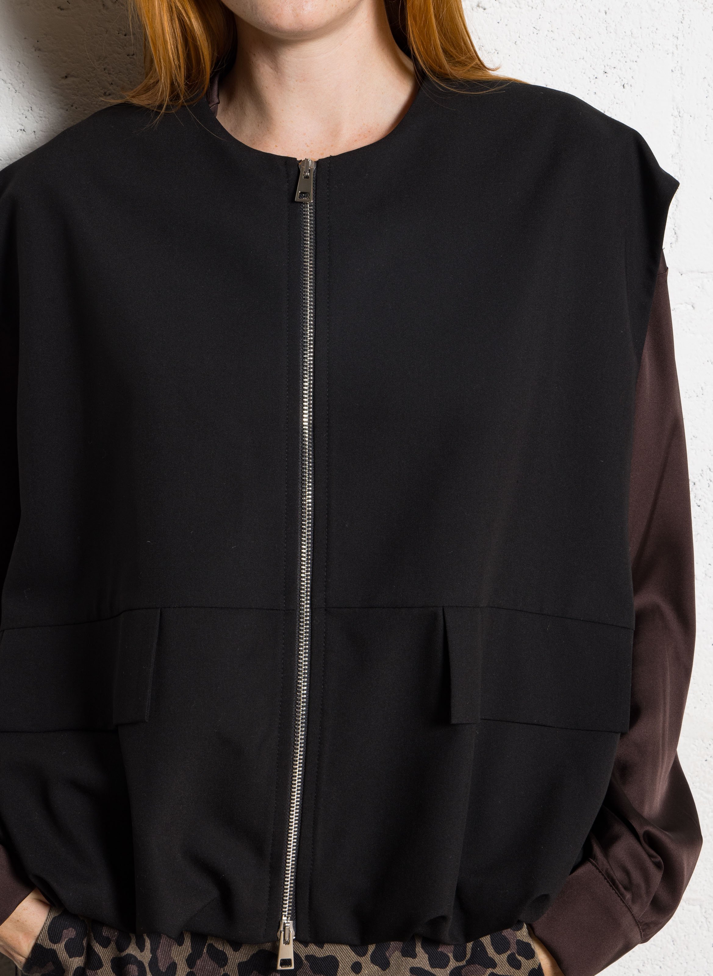 Gilet oversize col rond IMPERIAL Noir