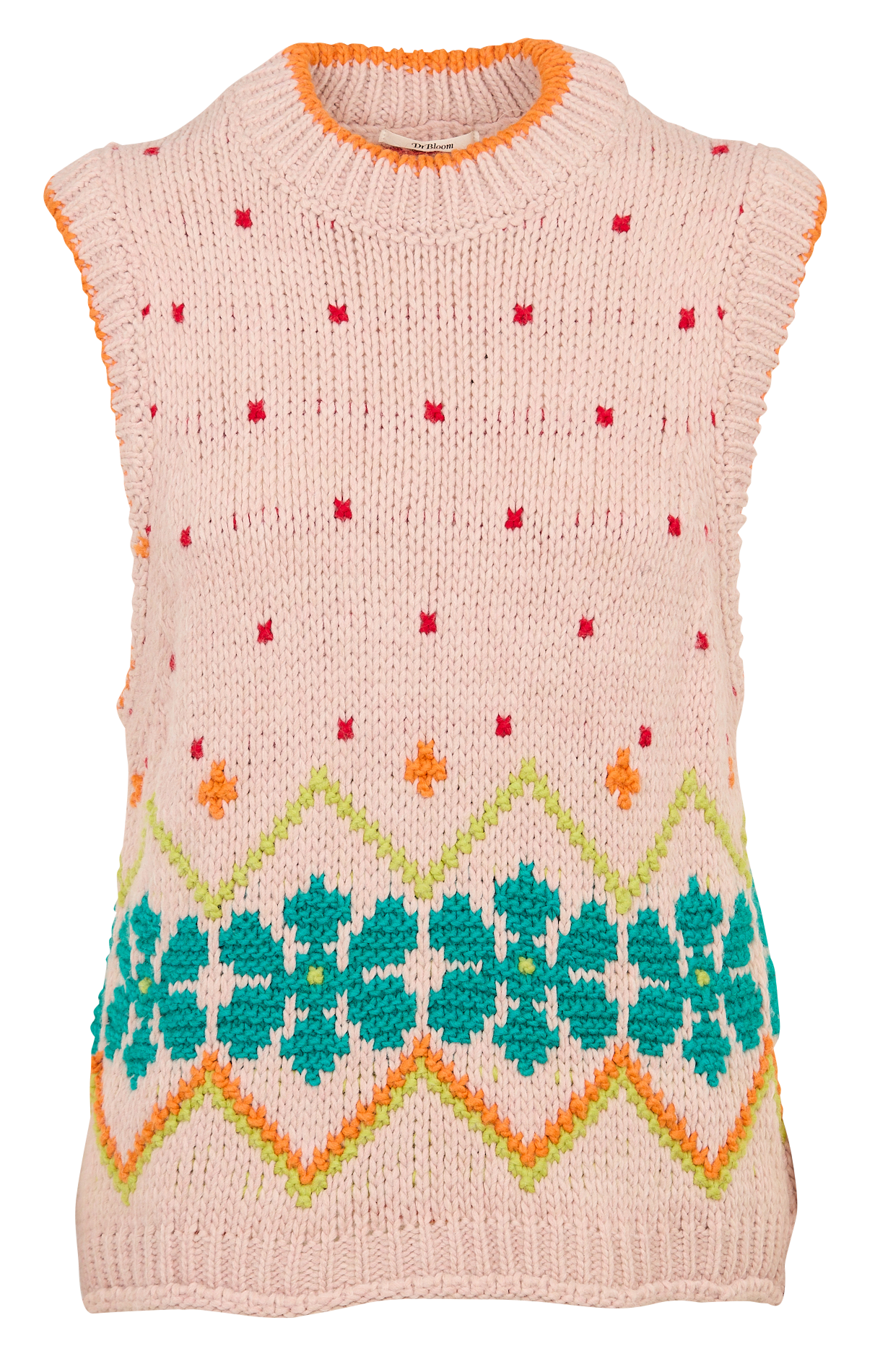 Ärmelloser Pullunder mit Rundhalsausschnitt Beige