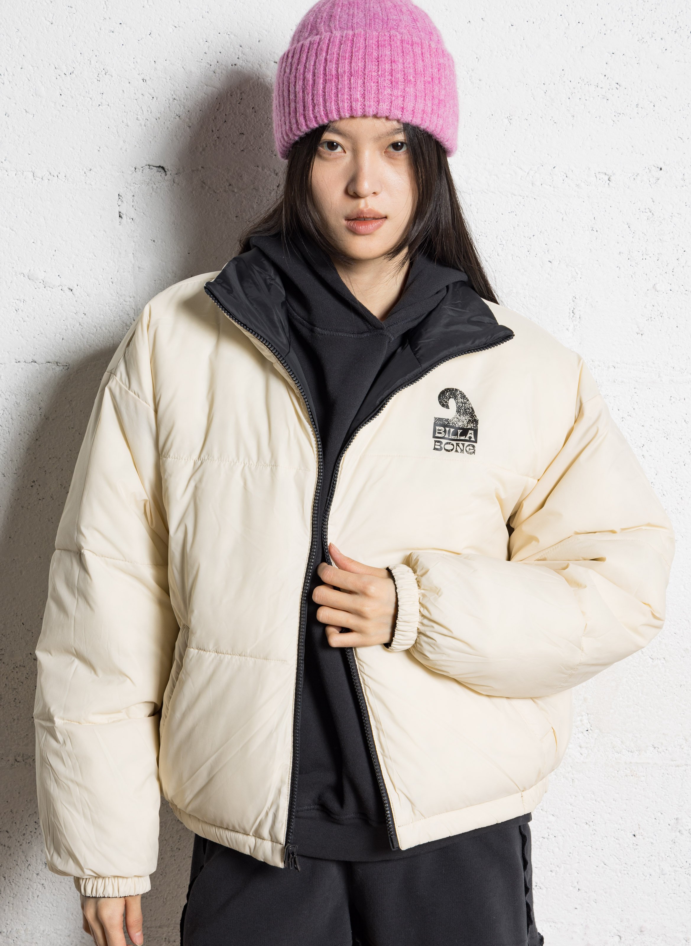 Doudoune courte réversible imprimée  BILLABONG Noir