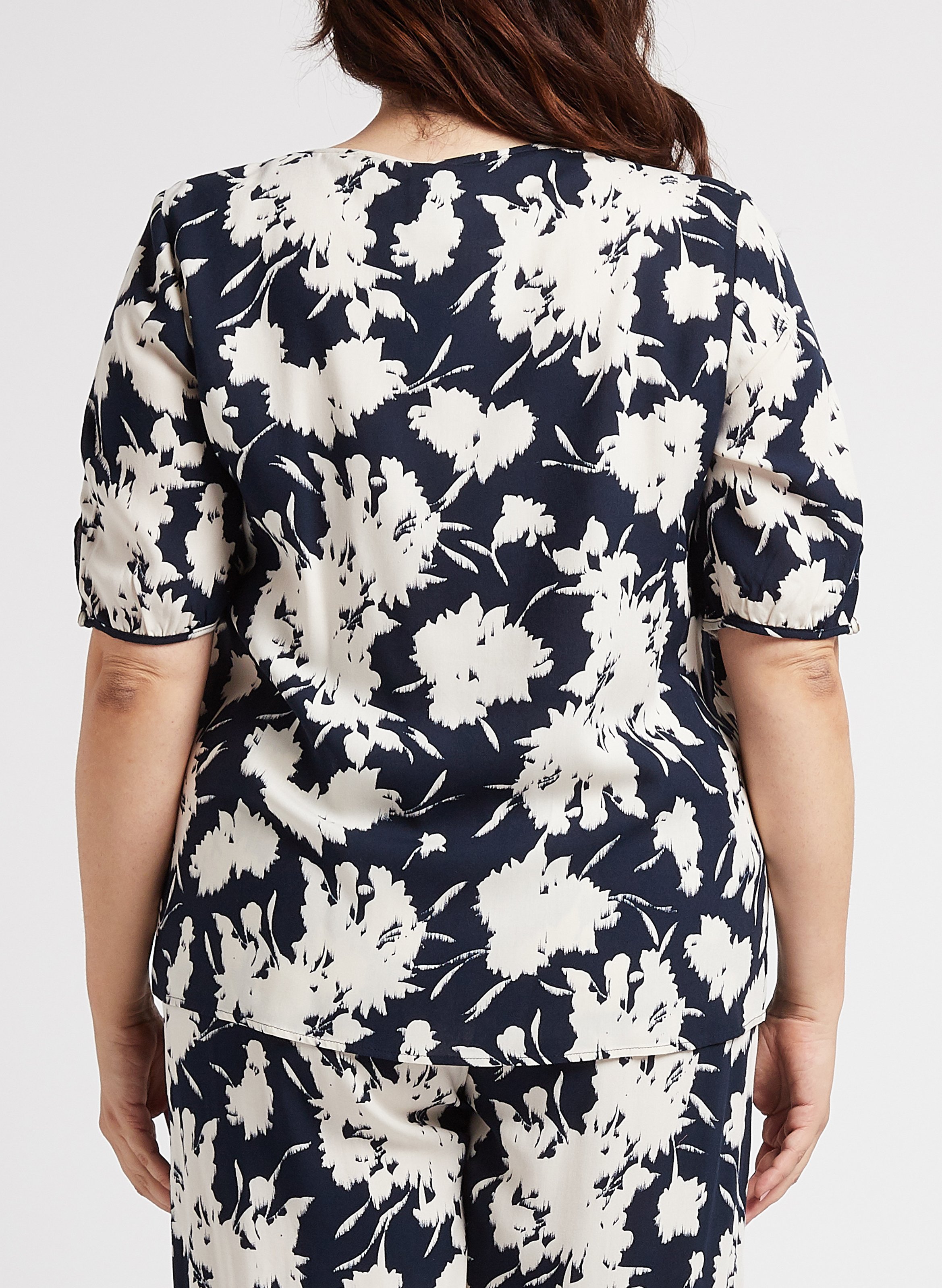 Bedrucktes Top aus Viskose PERSONA by Marina Rinaldi Blau