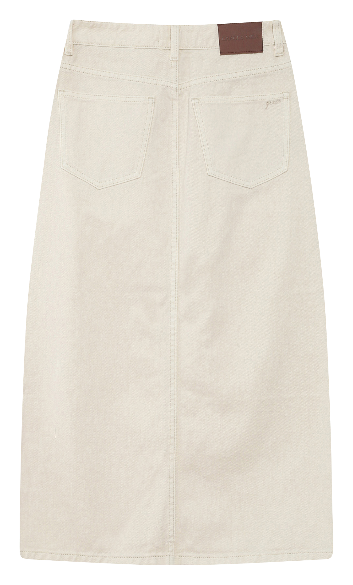 <p>Midi denim skirt with a slit</p> GRACE ET MILA White
