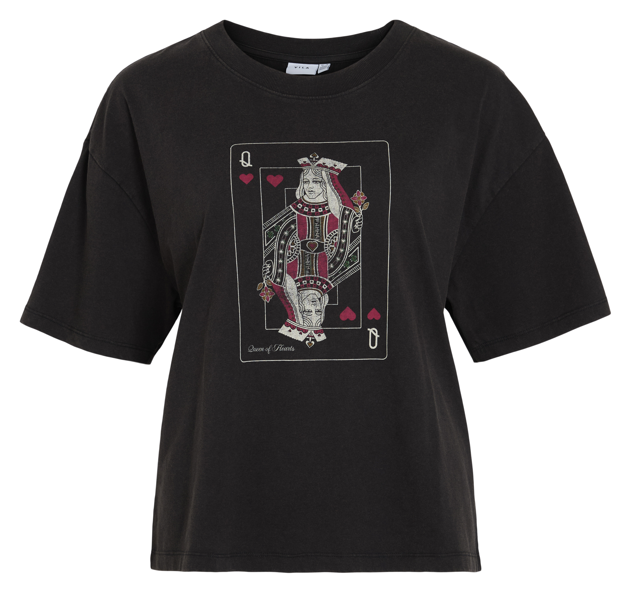 T-shirt met korte mouw met print VILA Zwart