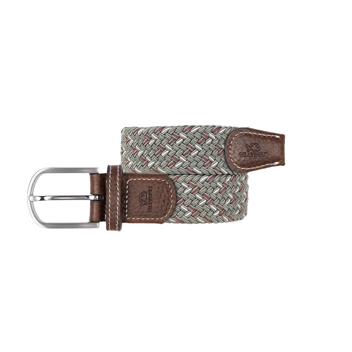 Multicolored braided elastic belt BILLYBELT Khaki
