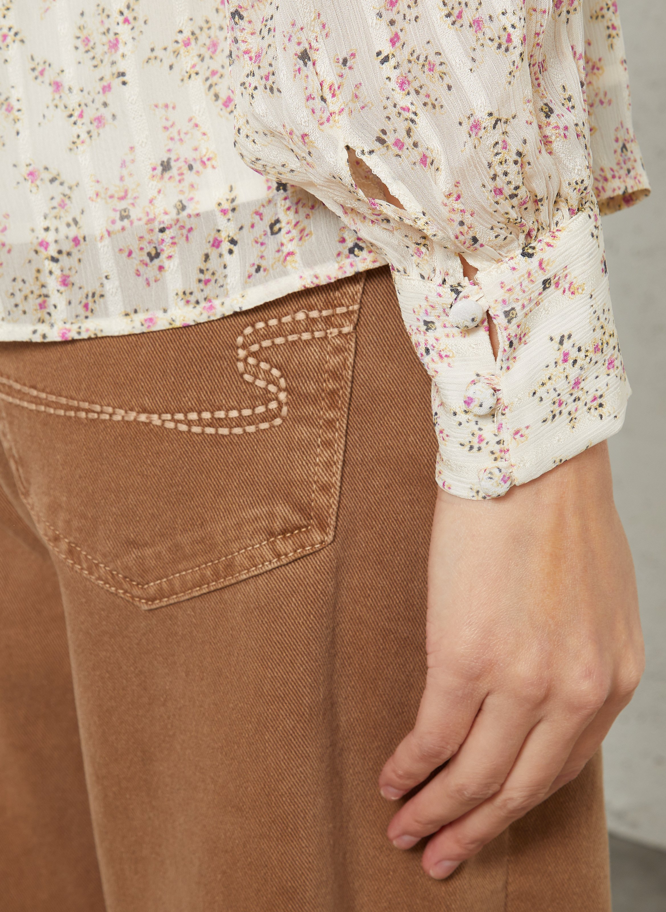 Gerade geschnittenes Hemd - bedruckt MAISON 123 Beige