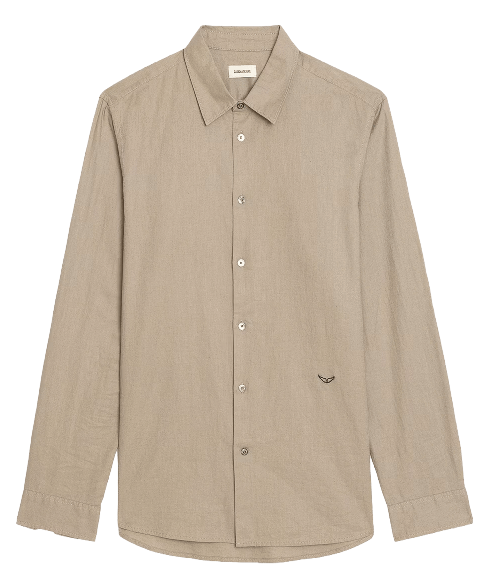 Gerade Linen-Mischung Hemd mit Knopfleiste ZADIG&VOLTAIRE Beige