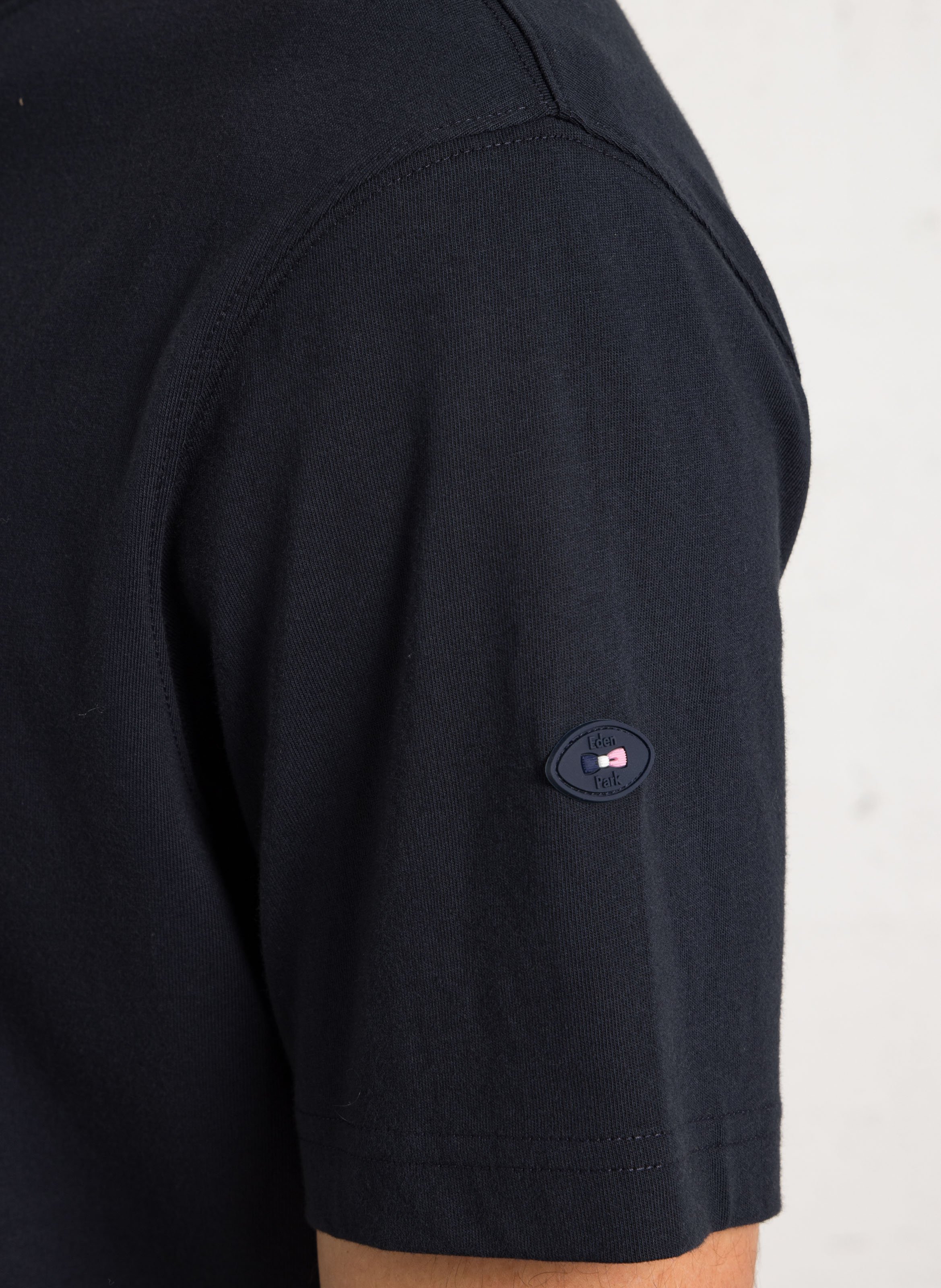 Tee-shirt droit col rond sérigraphié en coton EDEN PARK Bleu