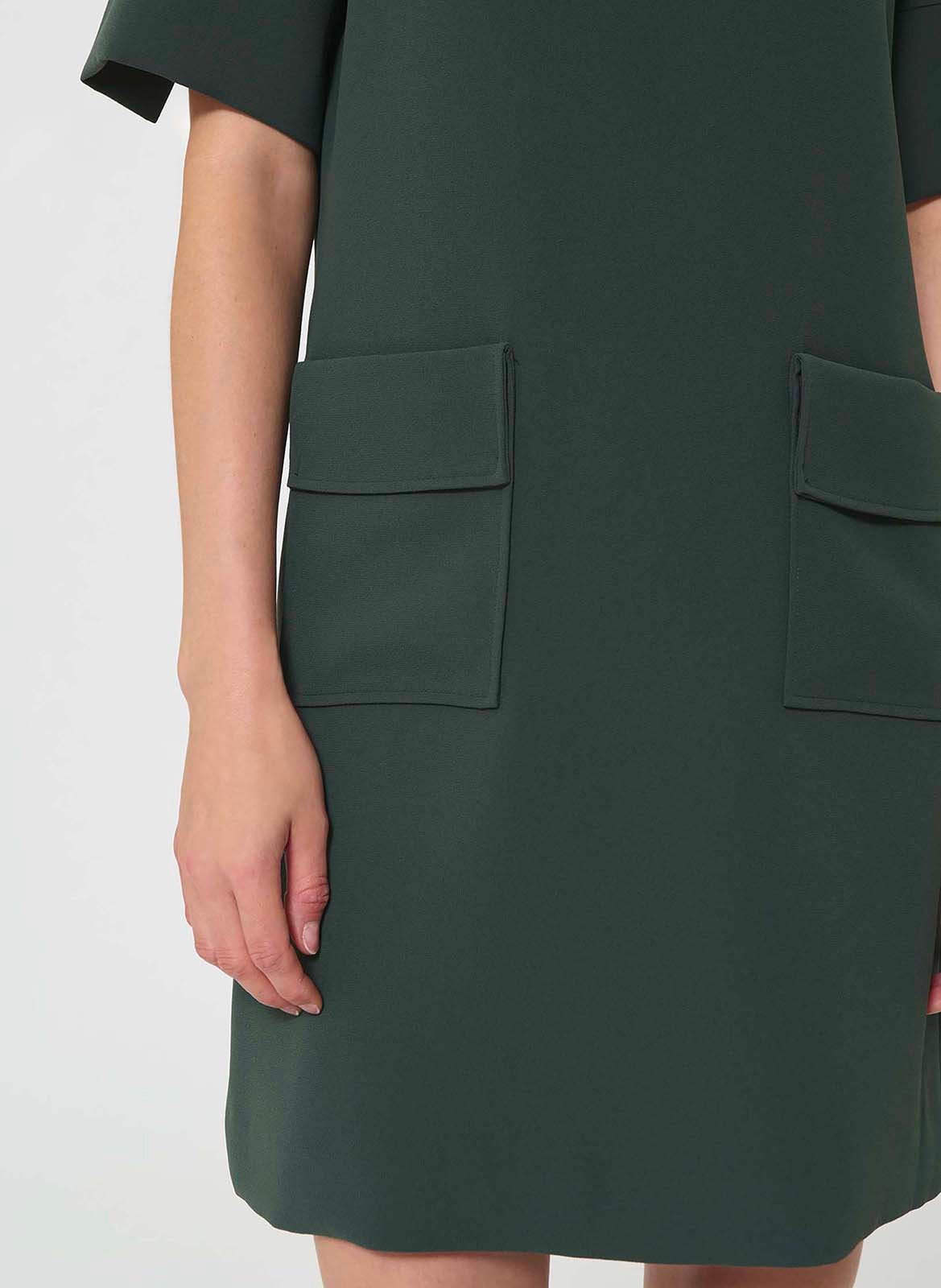 Robe courte unie en crêpe TARA JARMON Vert