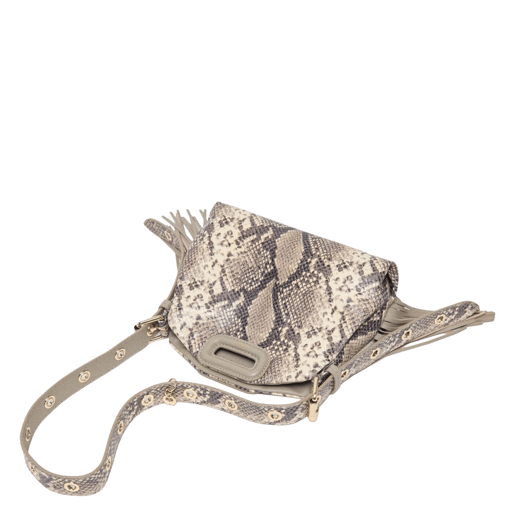 Sac bandoulière python en cuir MAJE Multicolore