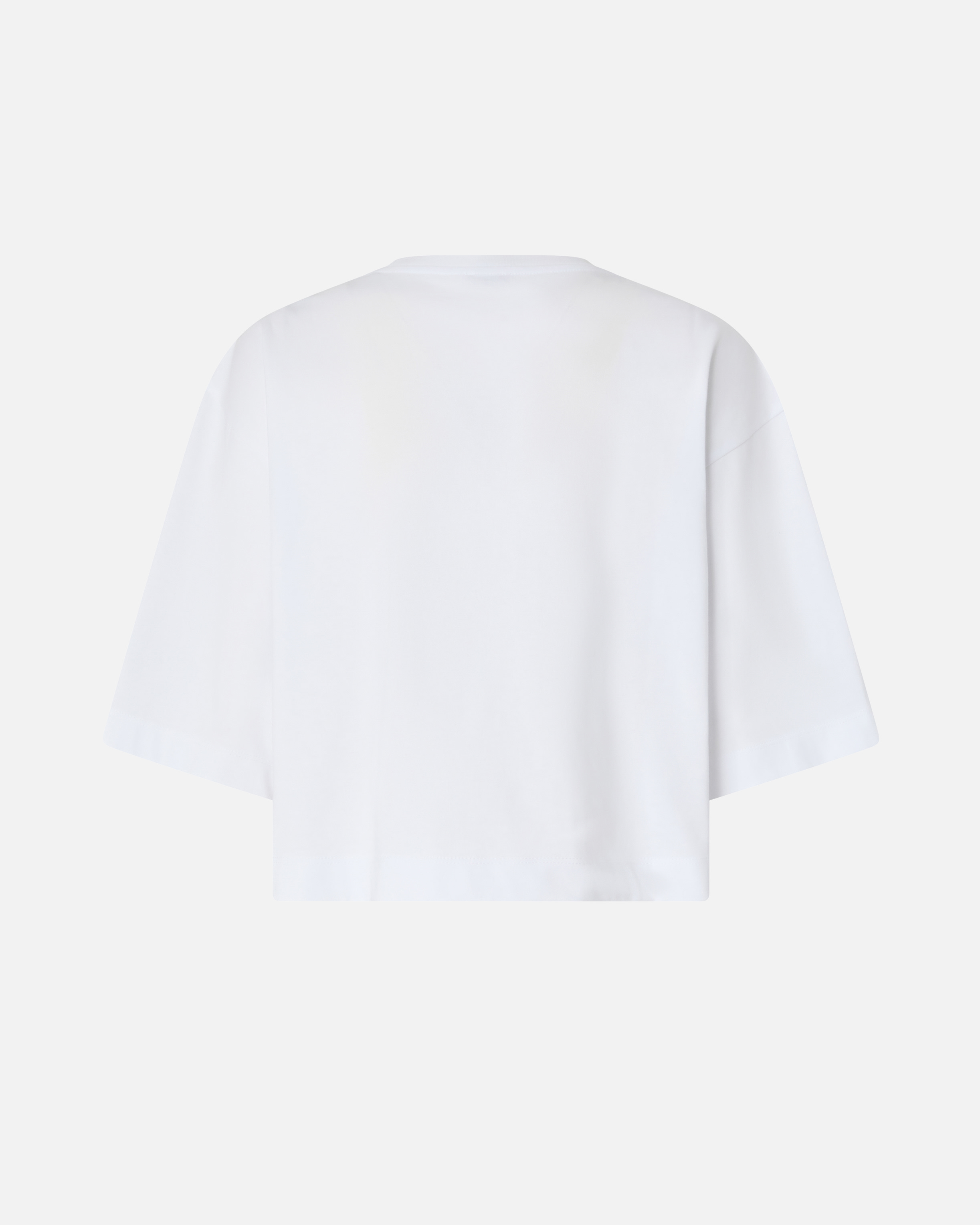 Cropped T-shirt with love birds embroidery PINKO White