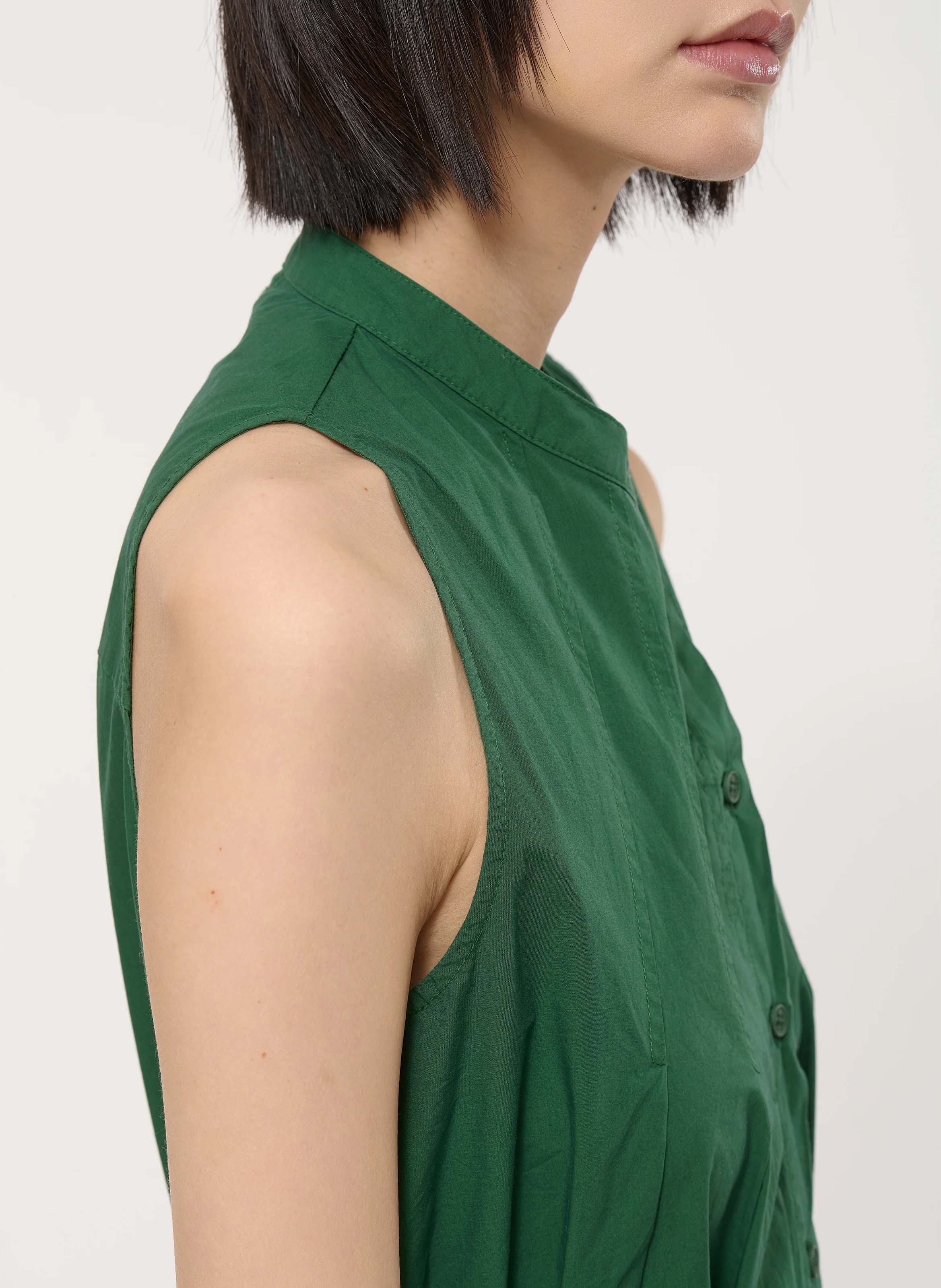 Long loose-fit cotton dress HUMILITY Green