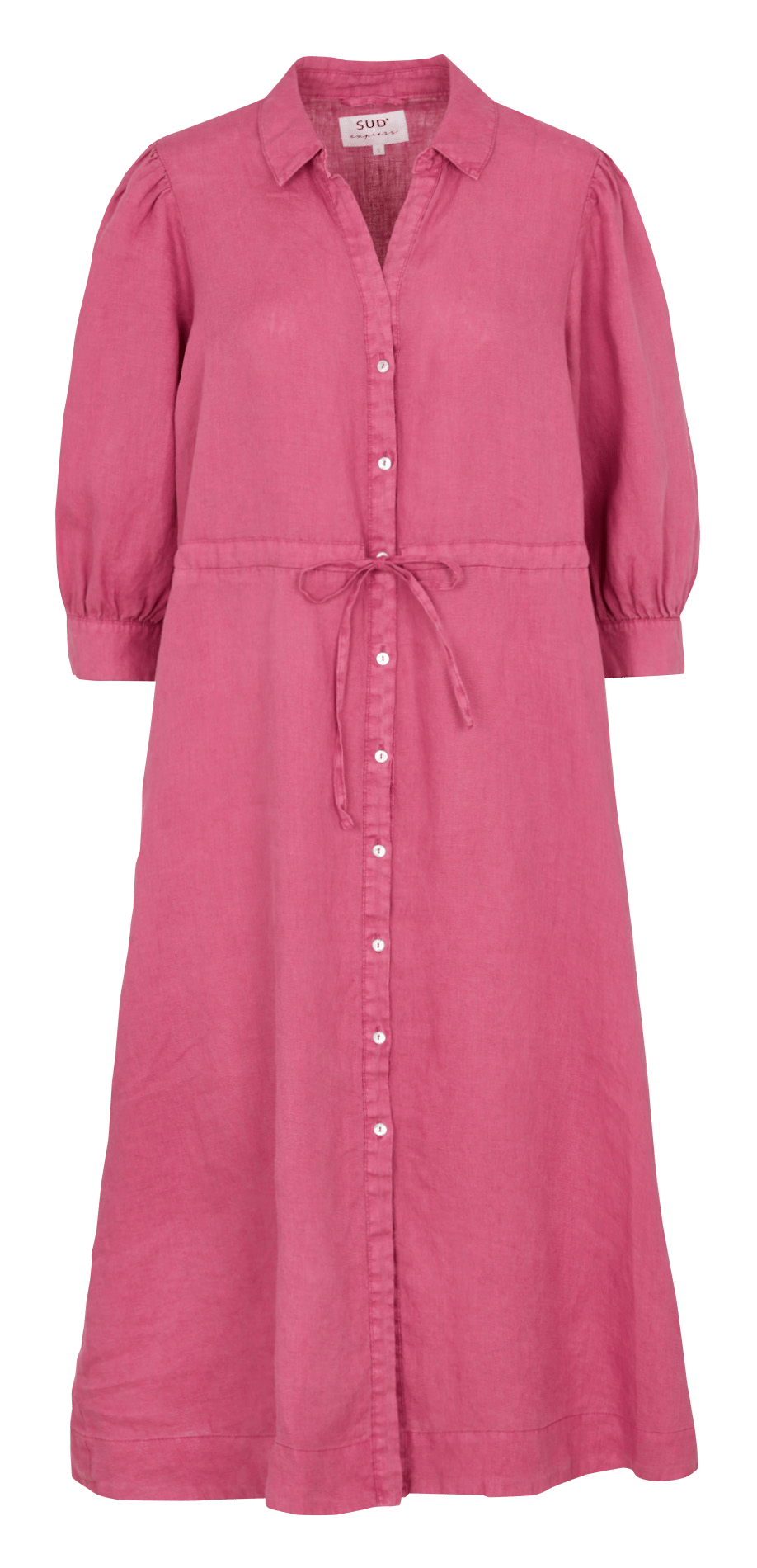 Lange wijdvallende linnen jurk SUD EXPRESS