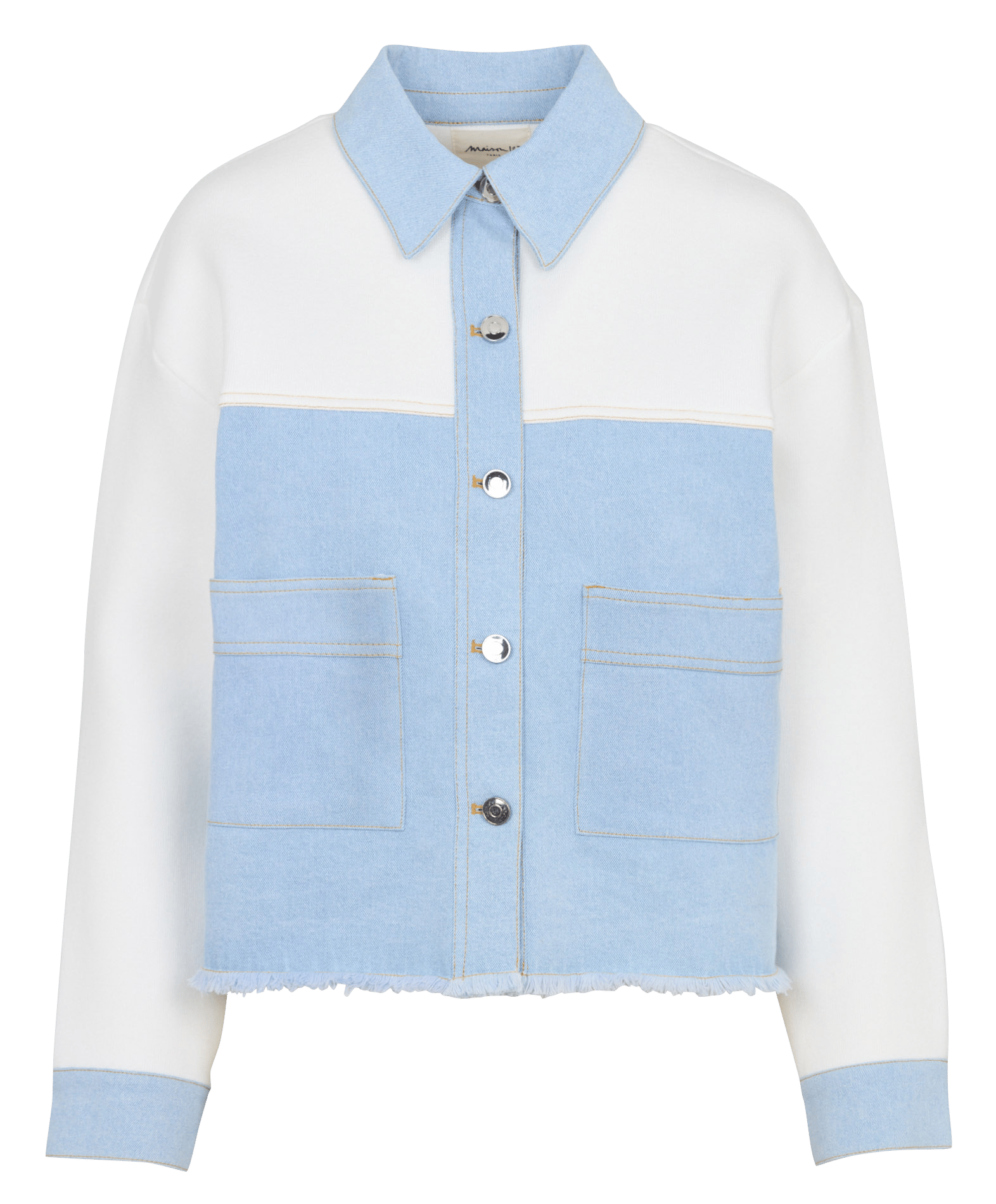 Veste droite col classique en coton MAISON 123 Blanc