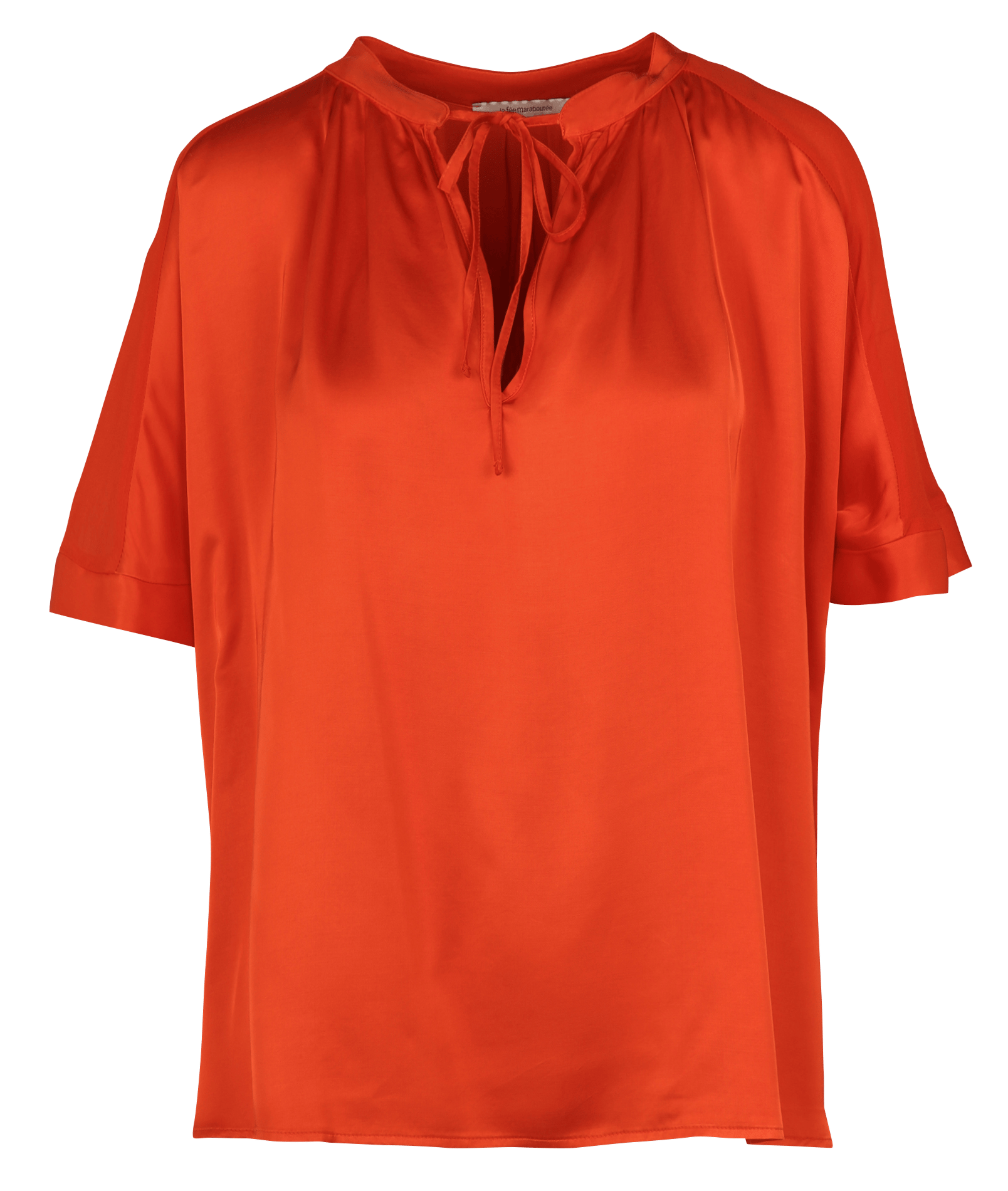 Ruimvallende blouse met Tunesische kraag LA FEE MARABOUTEE Roze