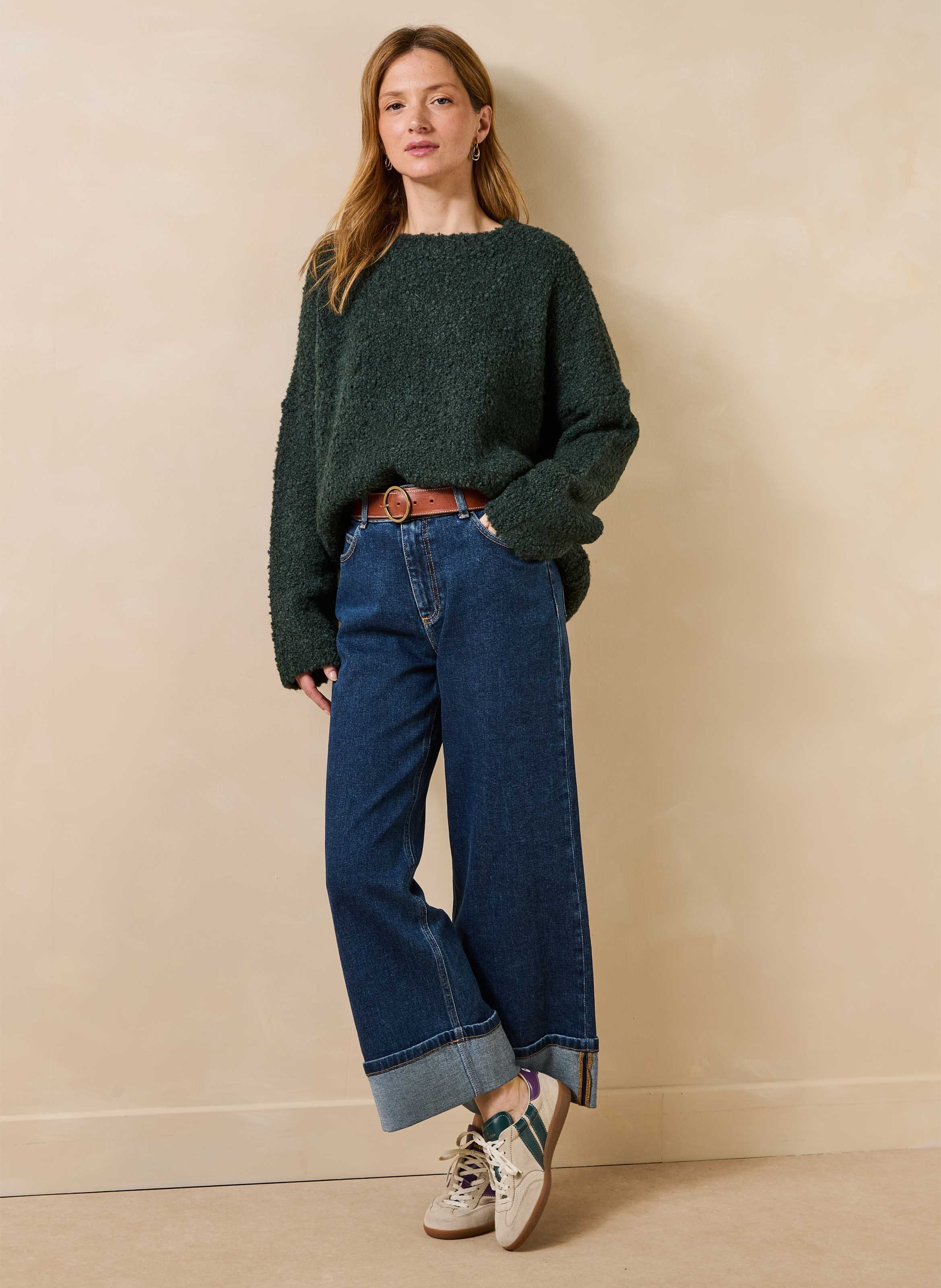 Pull oversize en laine mélangé | Vert LA FEE MARABOUTEE Femme