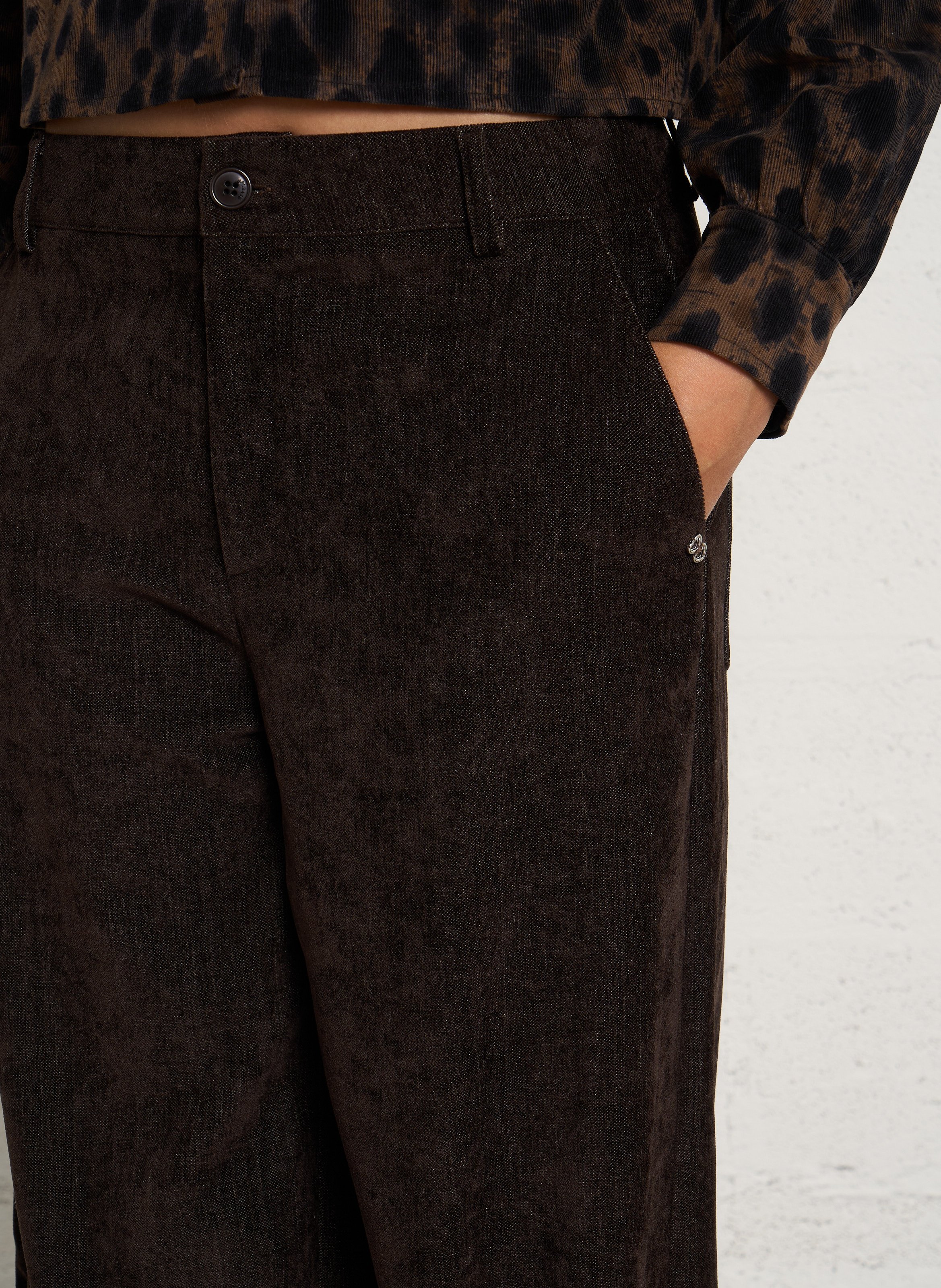 High-waisted wide-leg pants PLEASE Brown