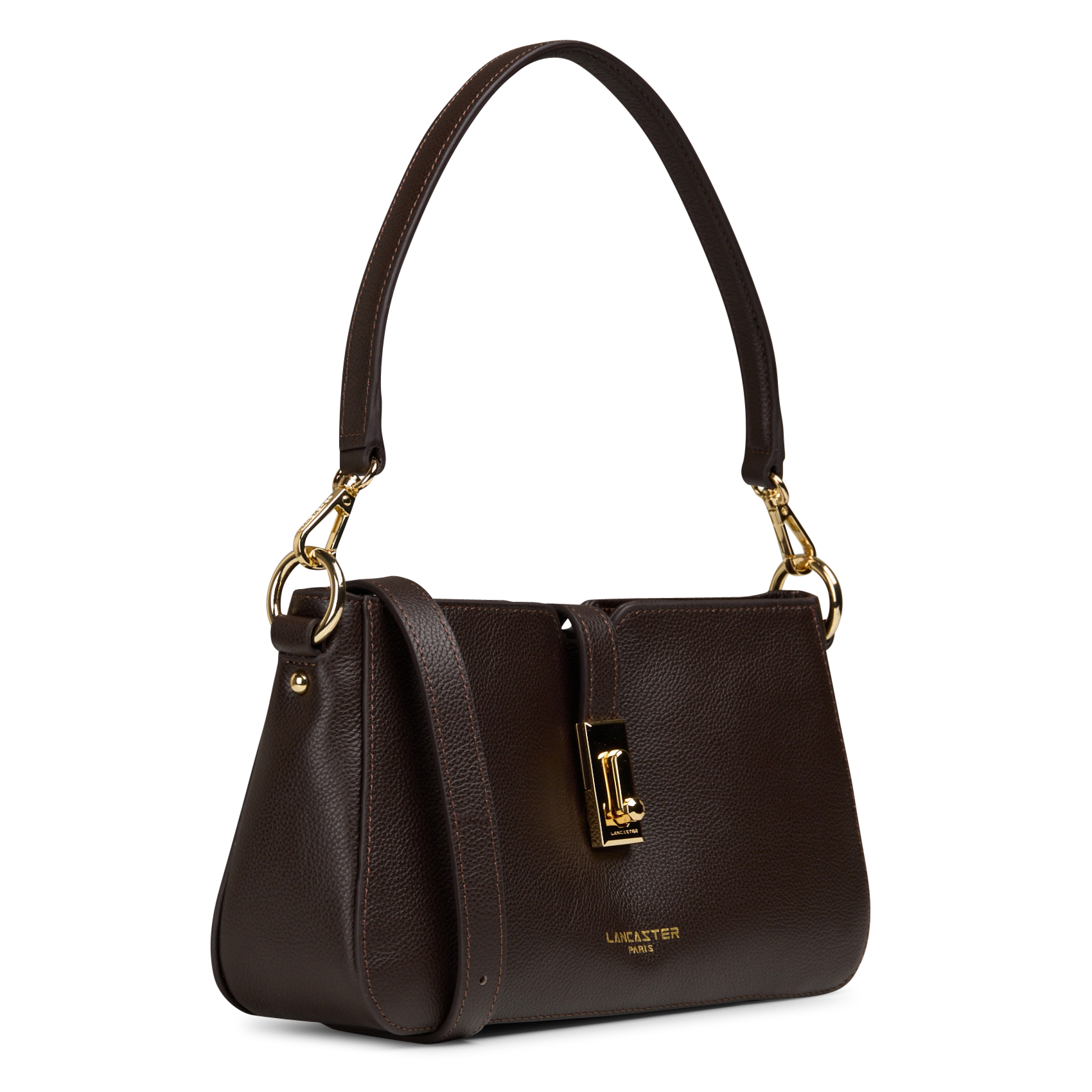 Sac à main rectangle en cuir de vachette LANCASTER PARIS Marron