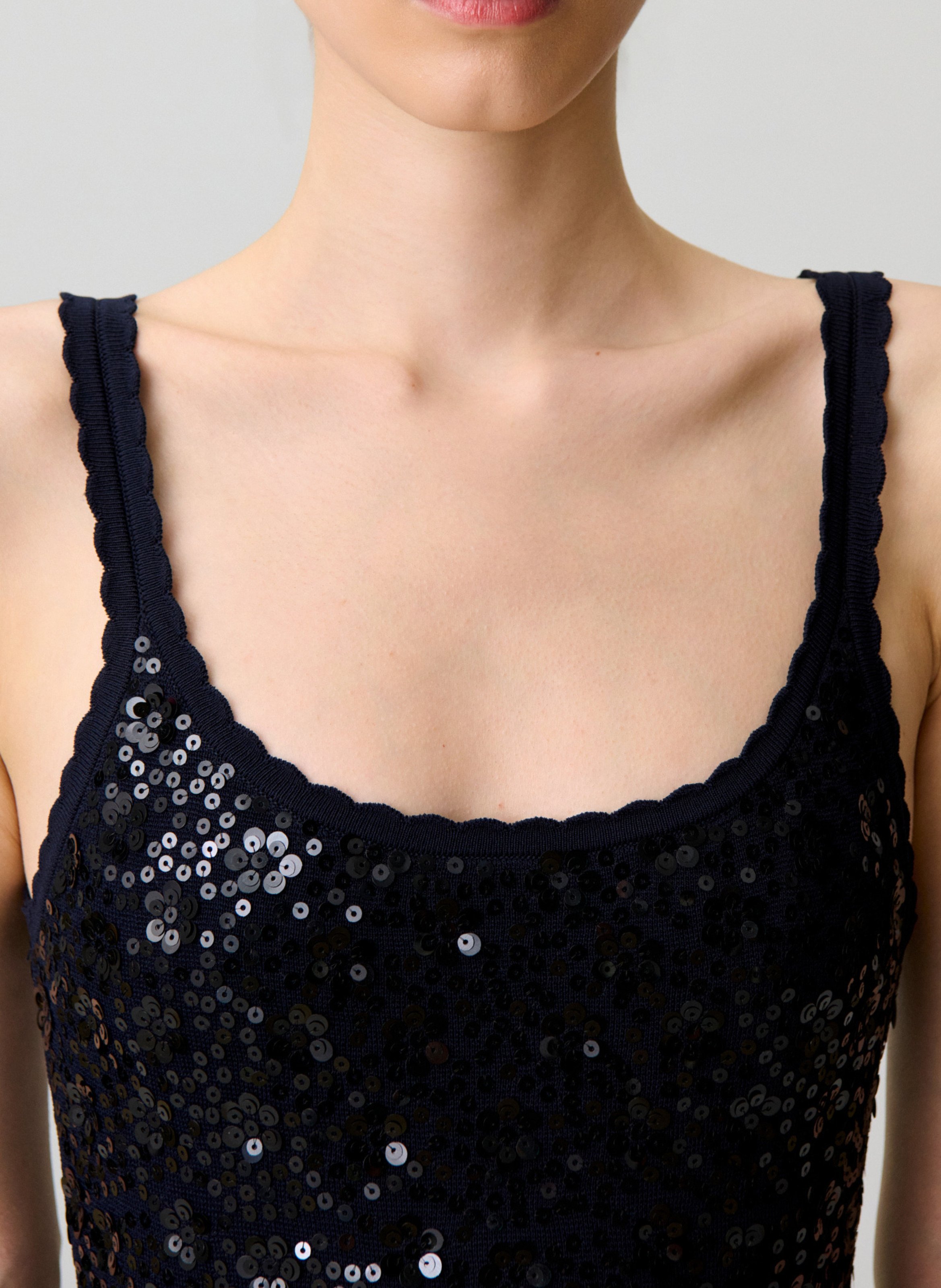Robe longue moulante à sequins CLAUDIE PIERLOT Bleu