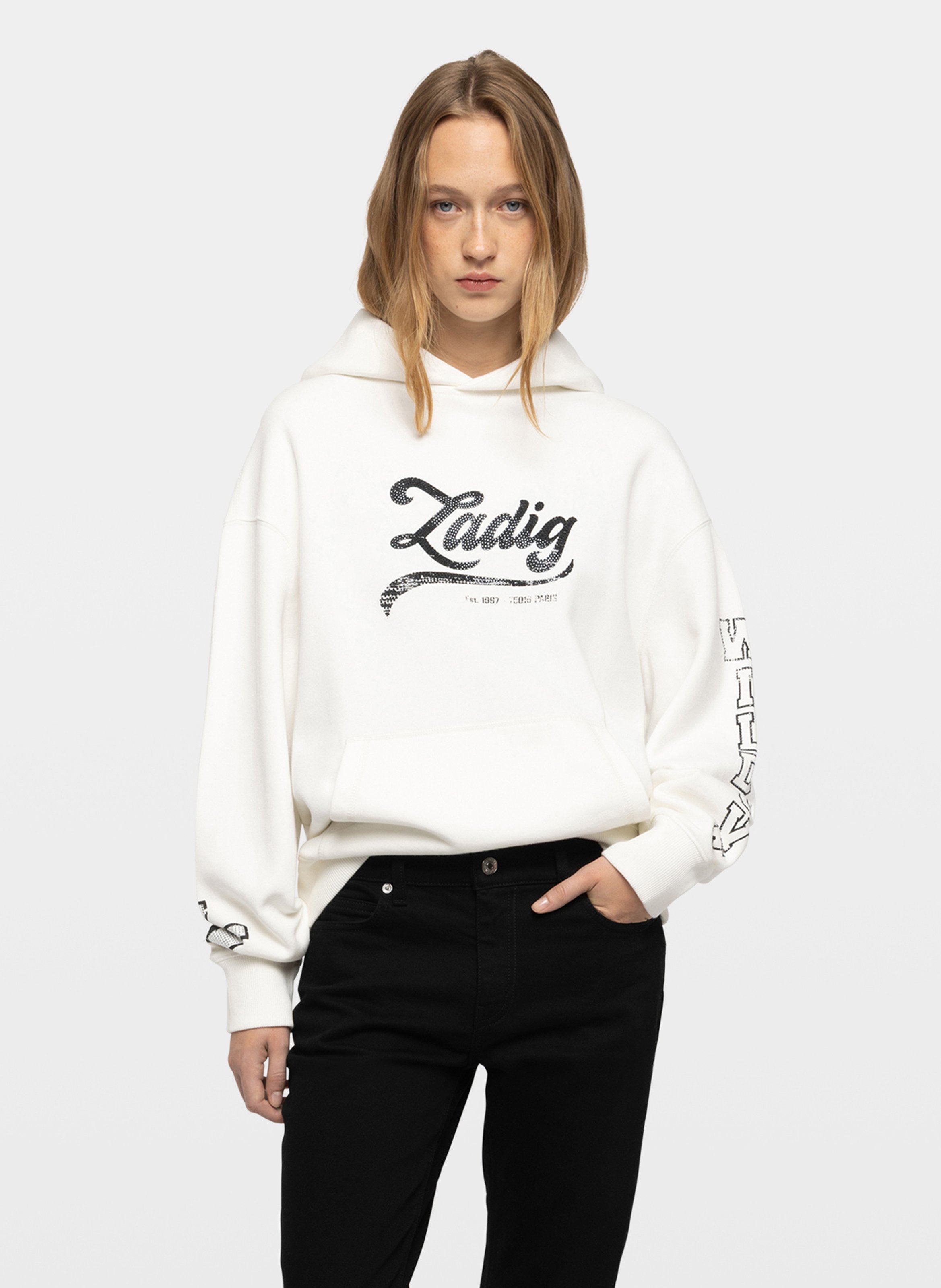 Straight-cut cotton hoodie ZADIG&VOLTAIRE White