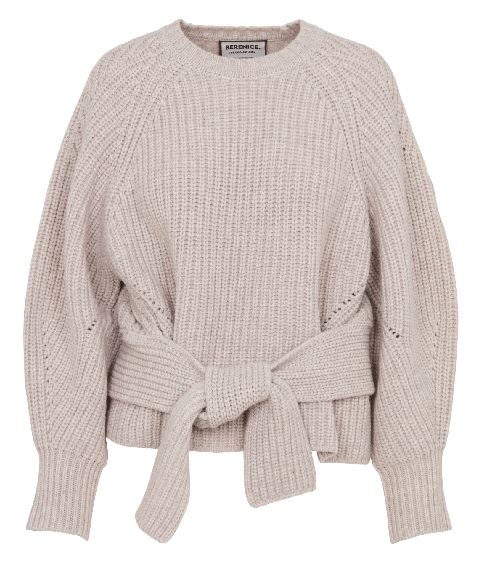 Pull col rond en laine BERENICE Beige