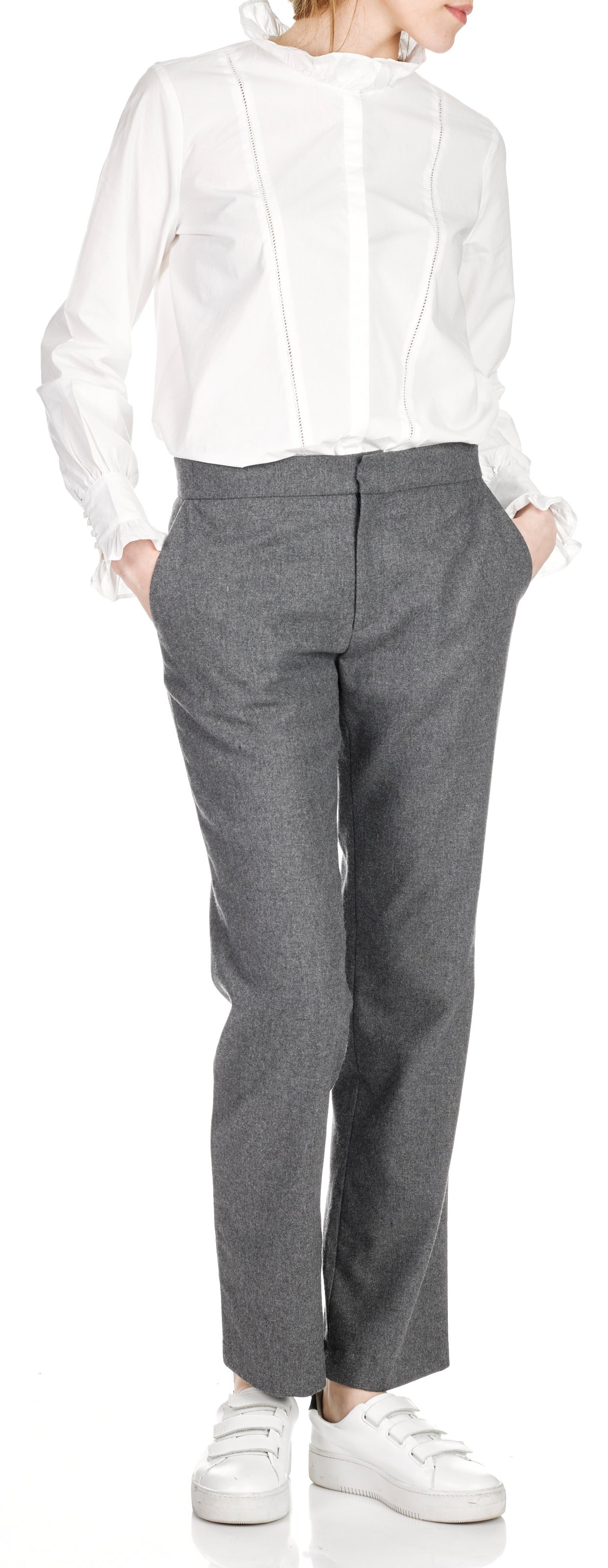 Rifika straight flannel trousers SWILDENS Grey