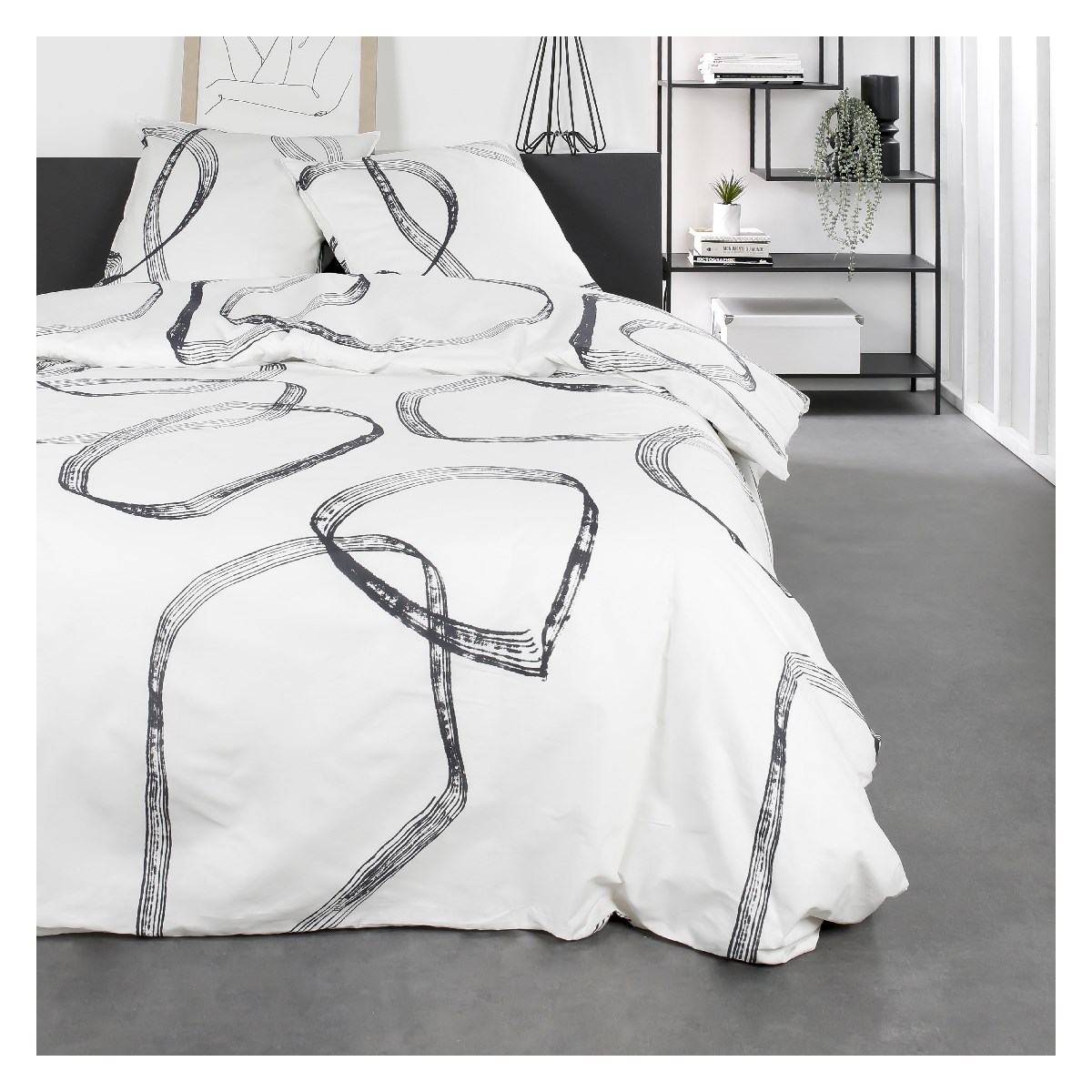 Printed cotton bedding set TODAY LINGE DE MAISON White