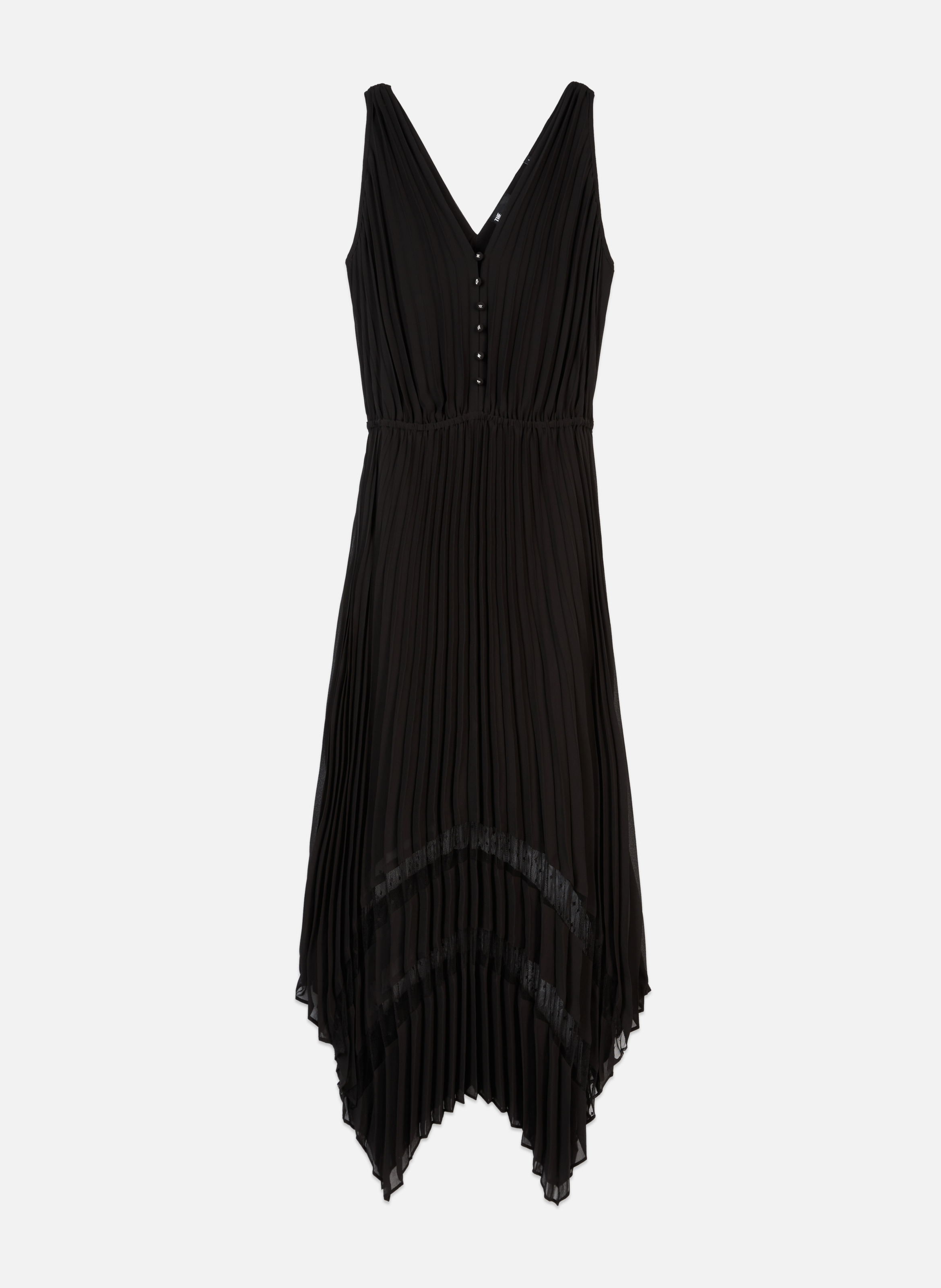 Pleated long dress with elastic waist. THE KOOPLES Black