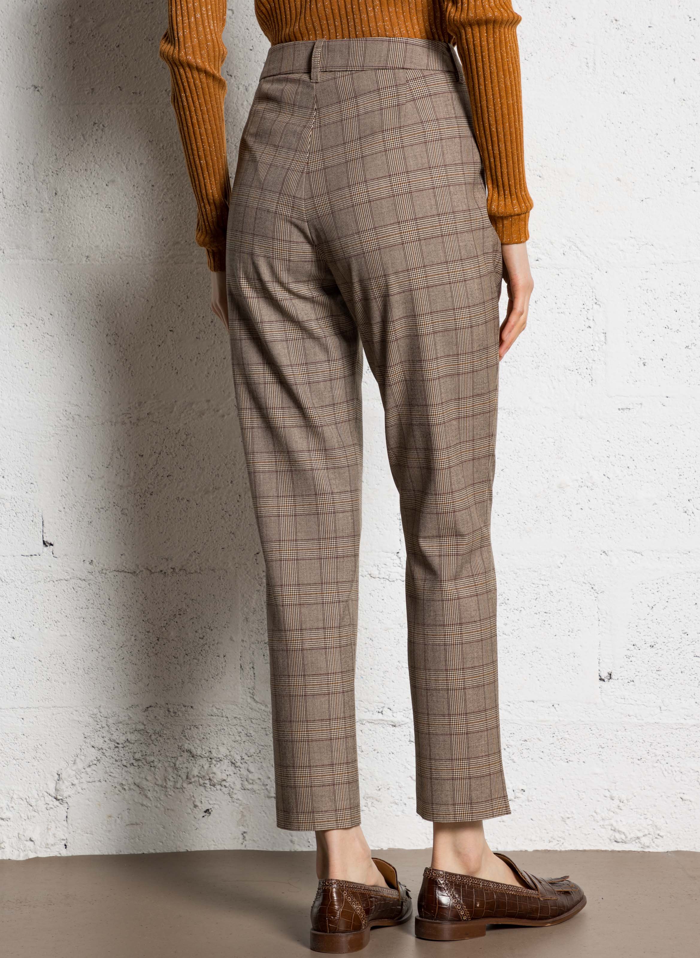 Carrotbroek met ruitjes ONE STEP Bruin