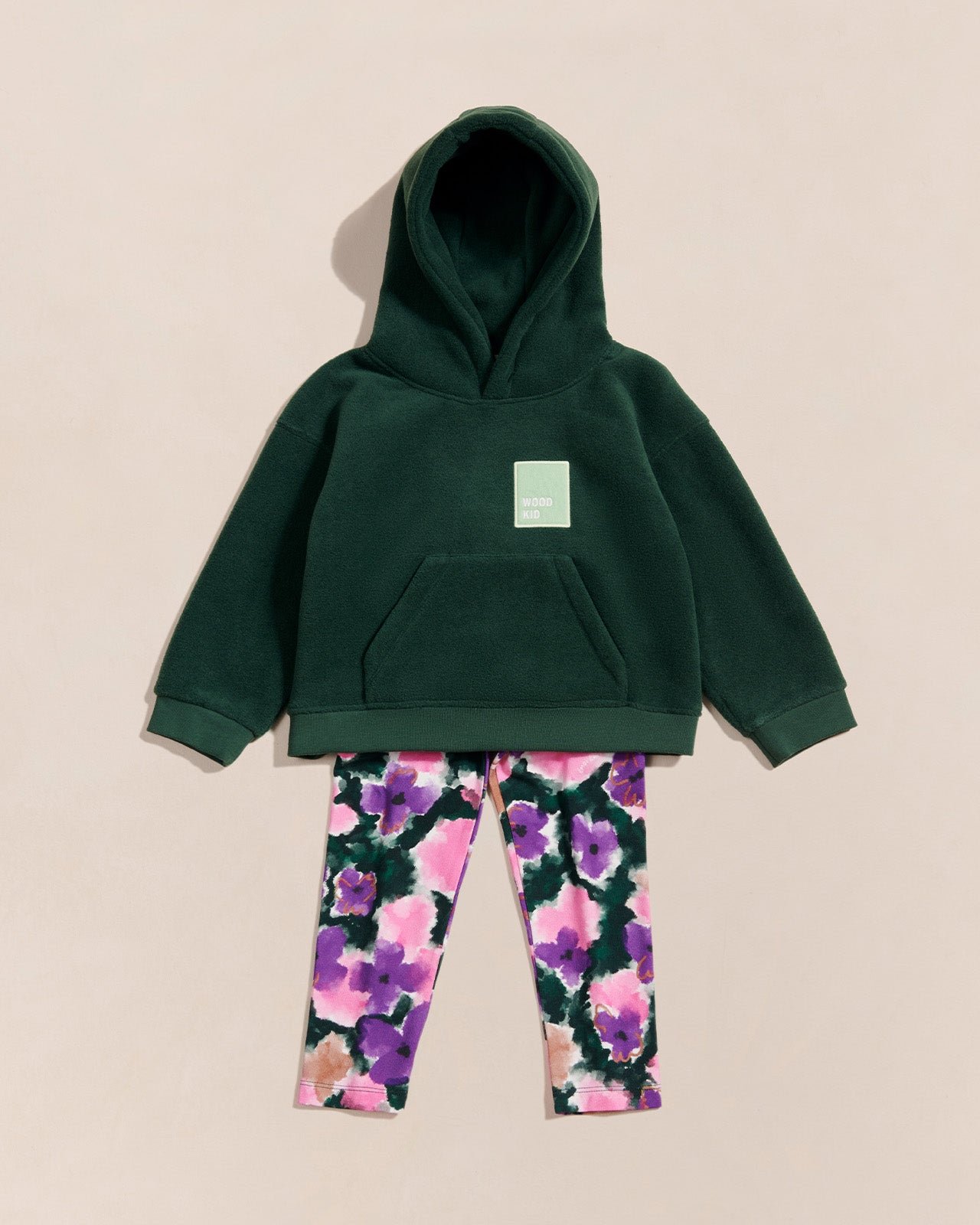 The Wood Kid recycled fleece hoodie EMOI EMOI Green