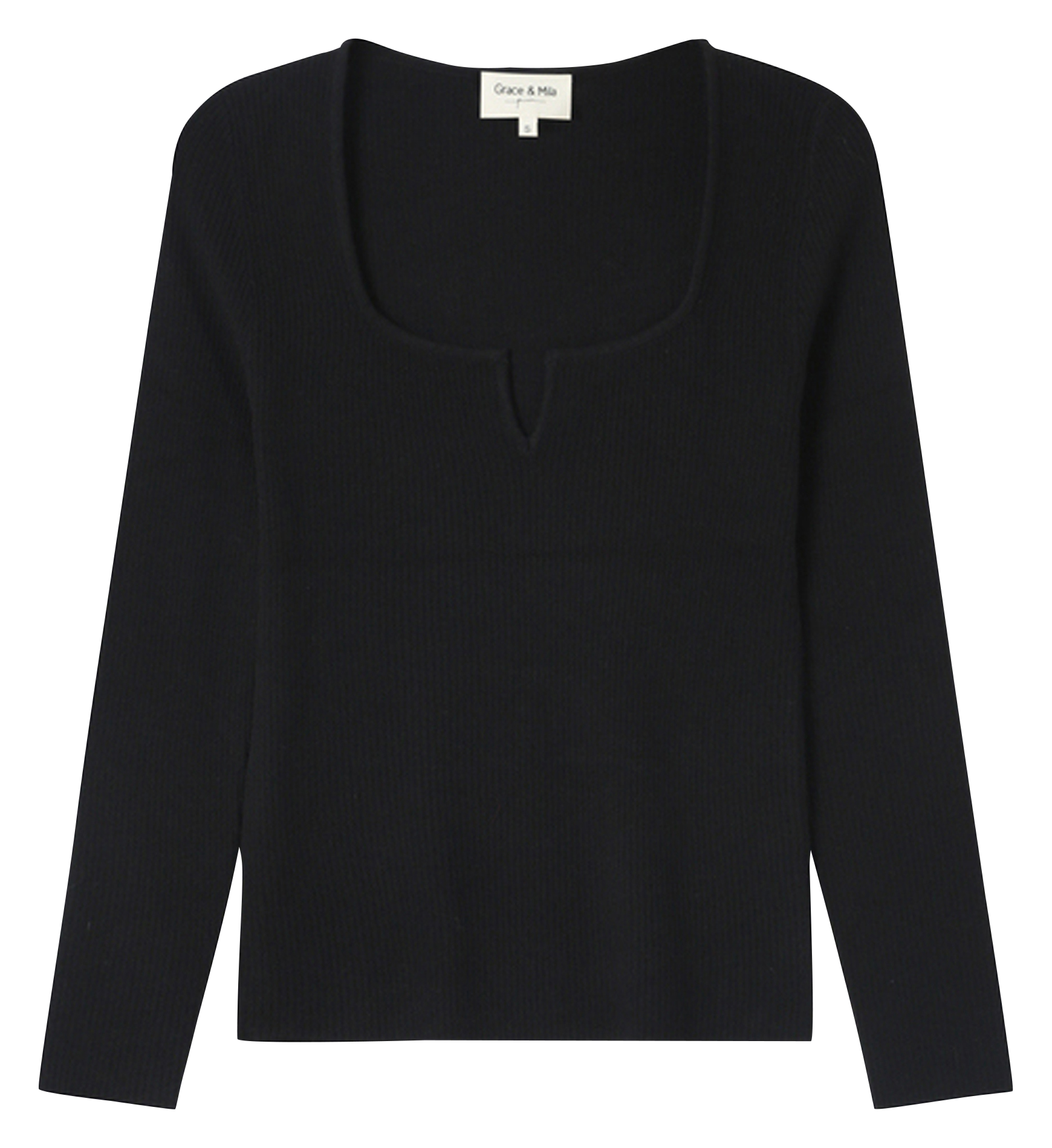 Square-neck sweater GRACE ET MILA Black