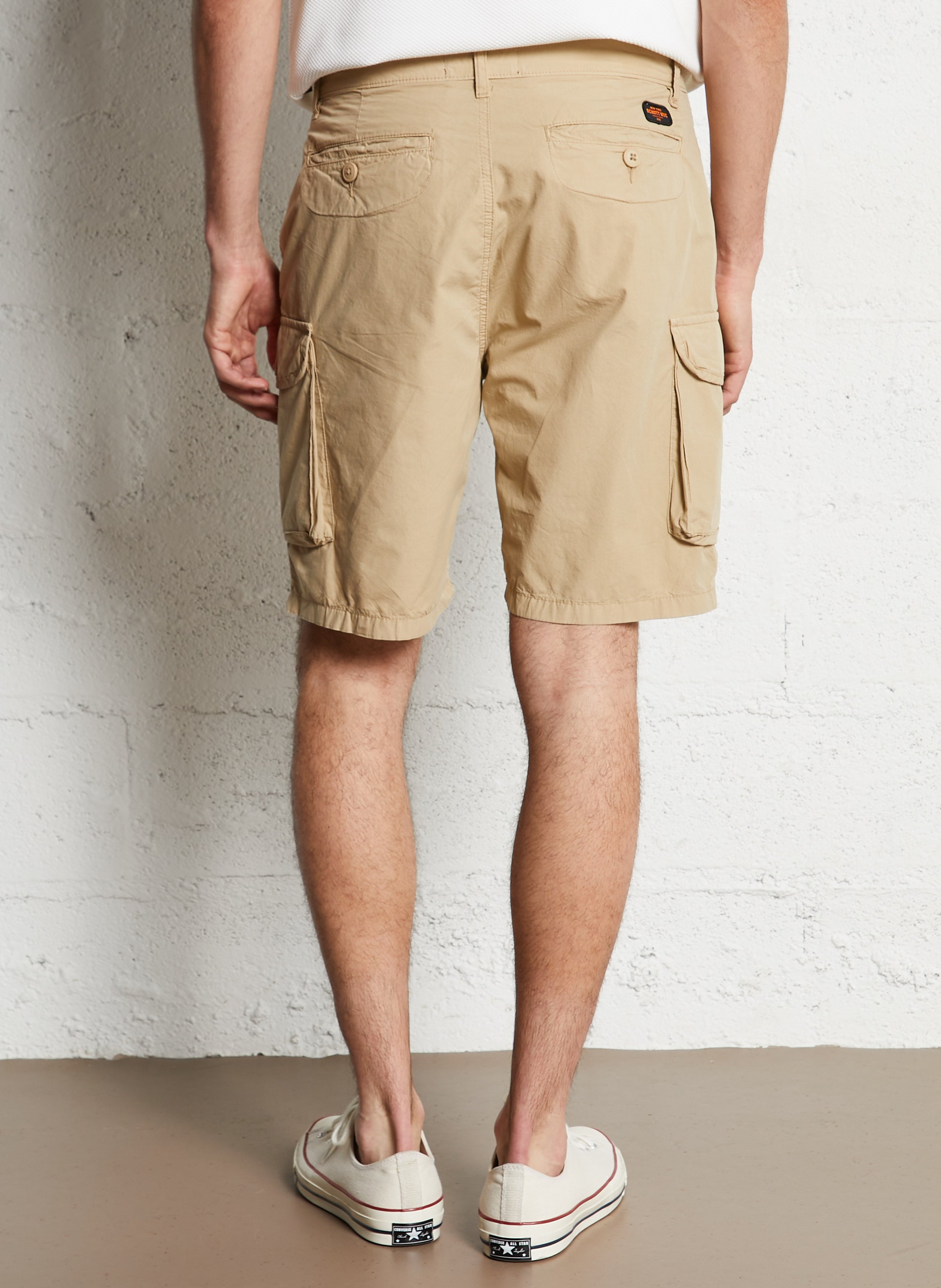 Short droit en coton SCHOTT Beige