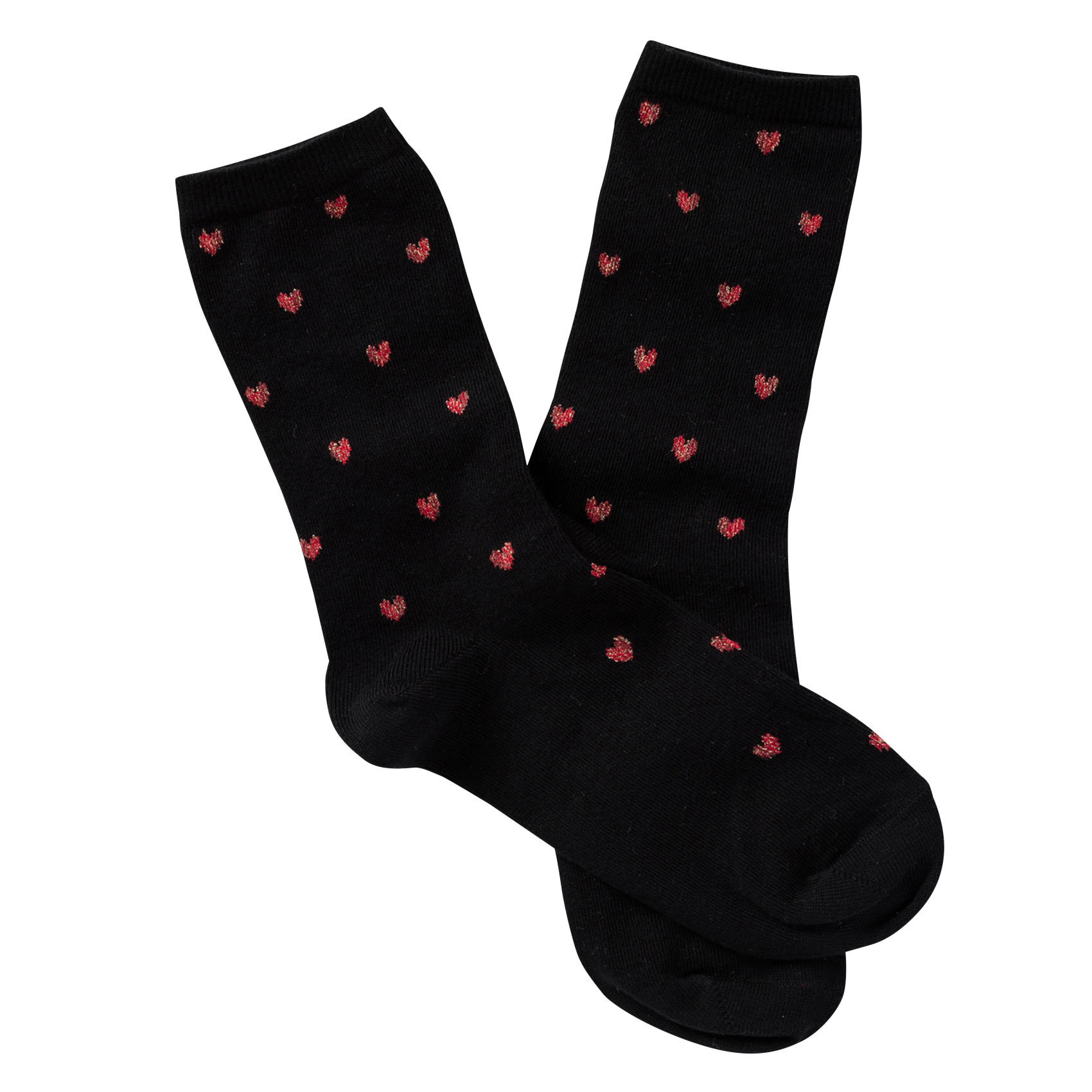 Heart-patterned cotton-blend socks ROYALTIES Black