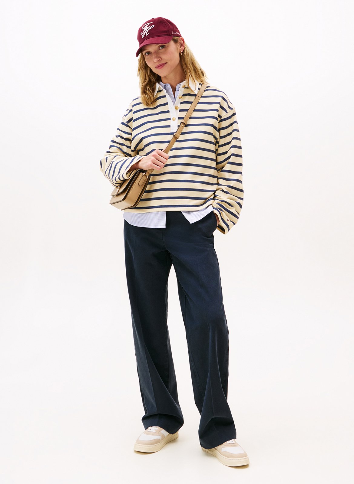 Baskets basses en cuir TOMMY HILFIGER Beige