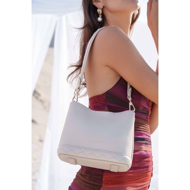 Satchel - cowhide leather POURCHET Beige