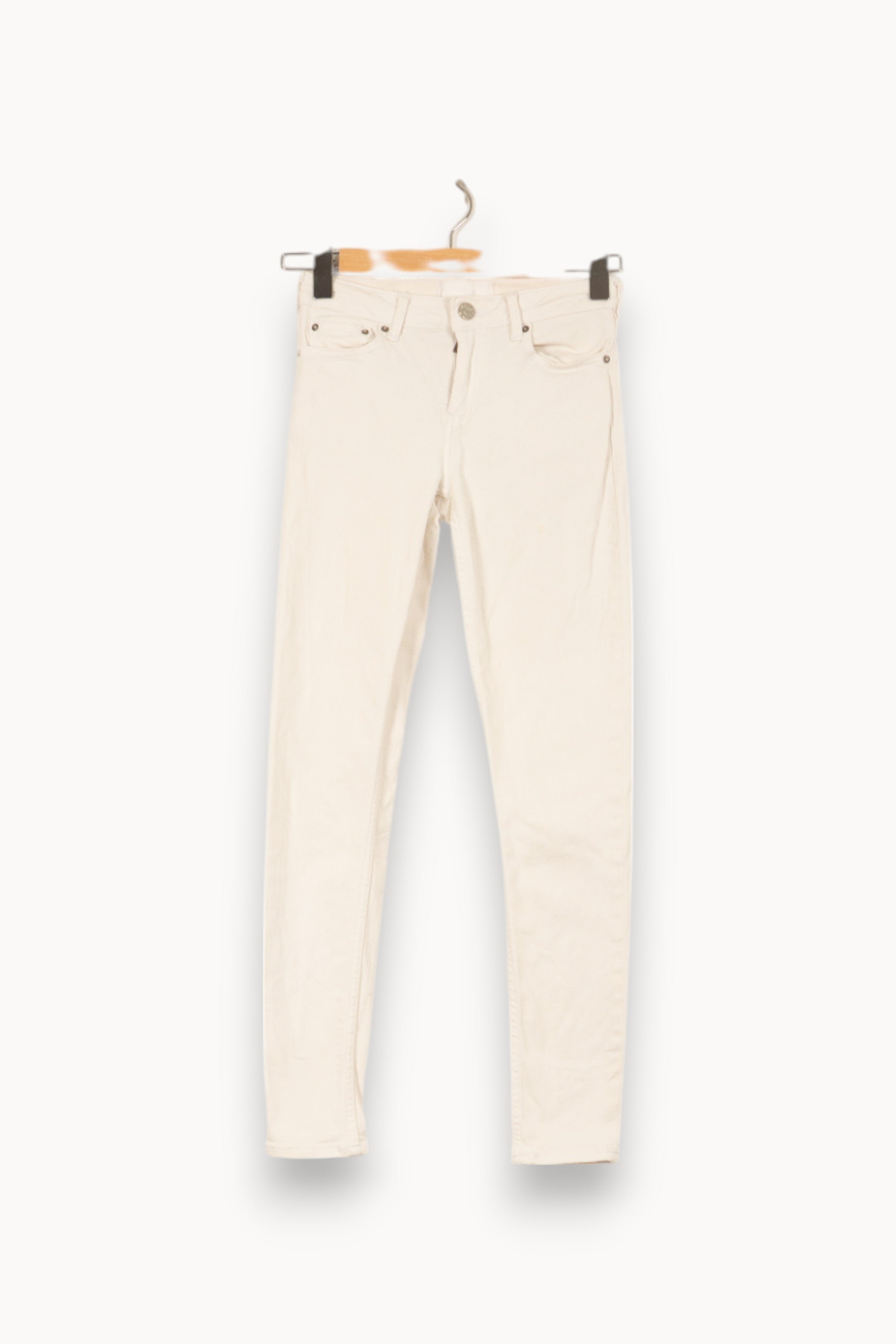 Cropped slim jeans with studs ACNE STUDIOS - Seconde Main White