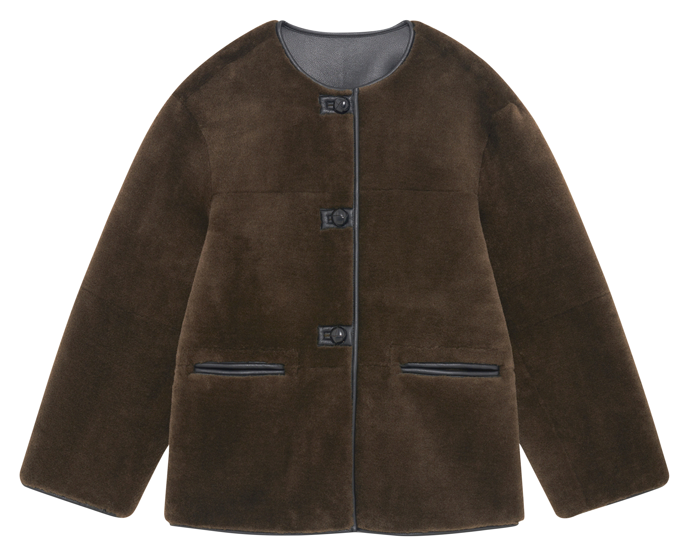 Oversized round neck jacket PABLO Khaki