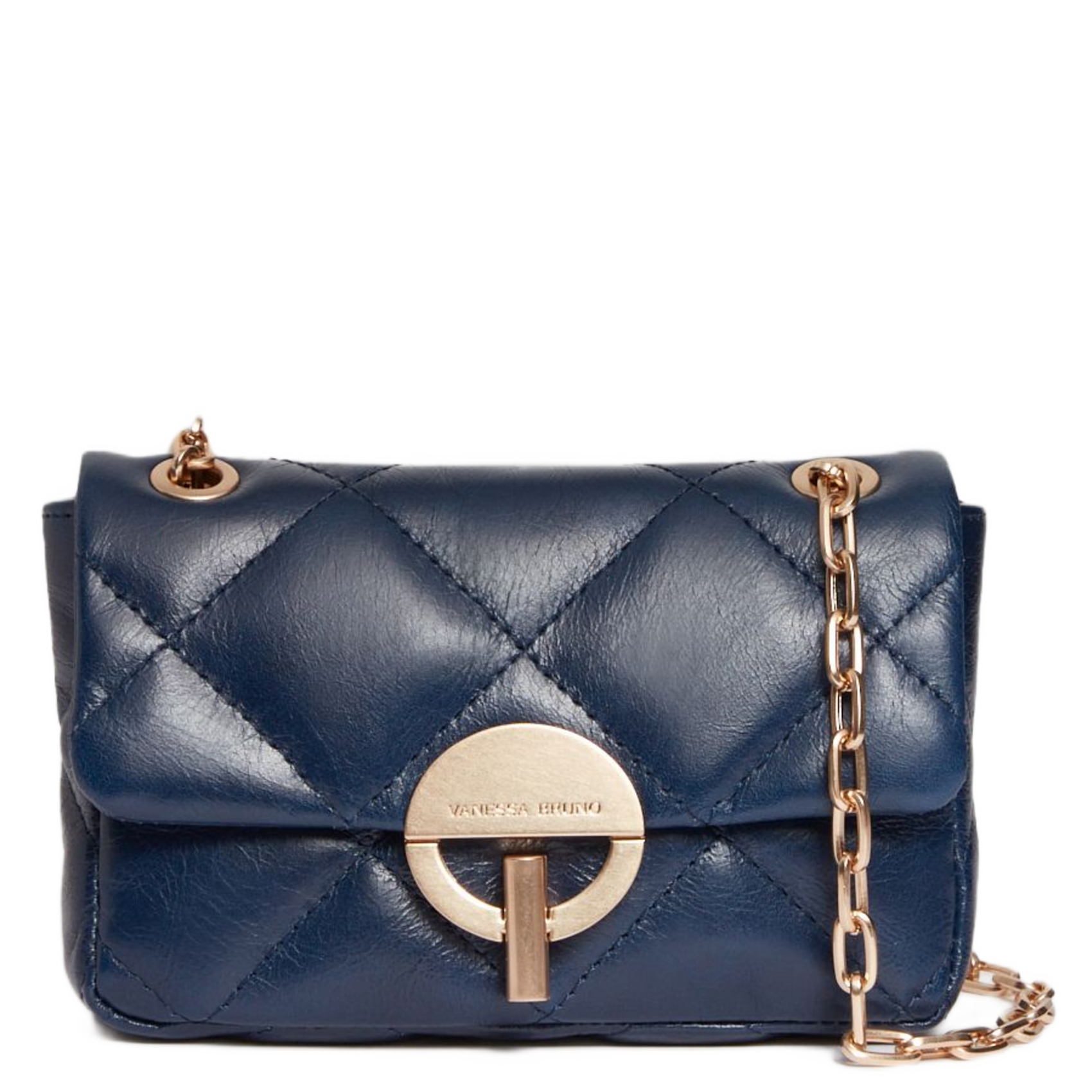 Quilted leather shoulder bag VANESSA BRUNO Blue