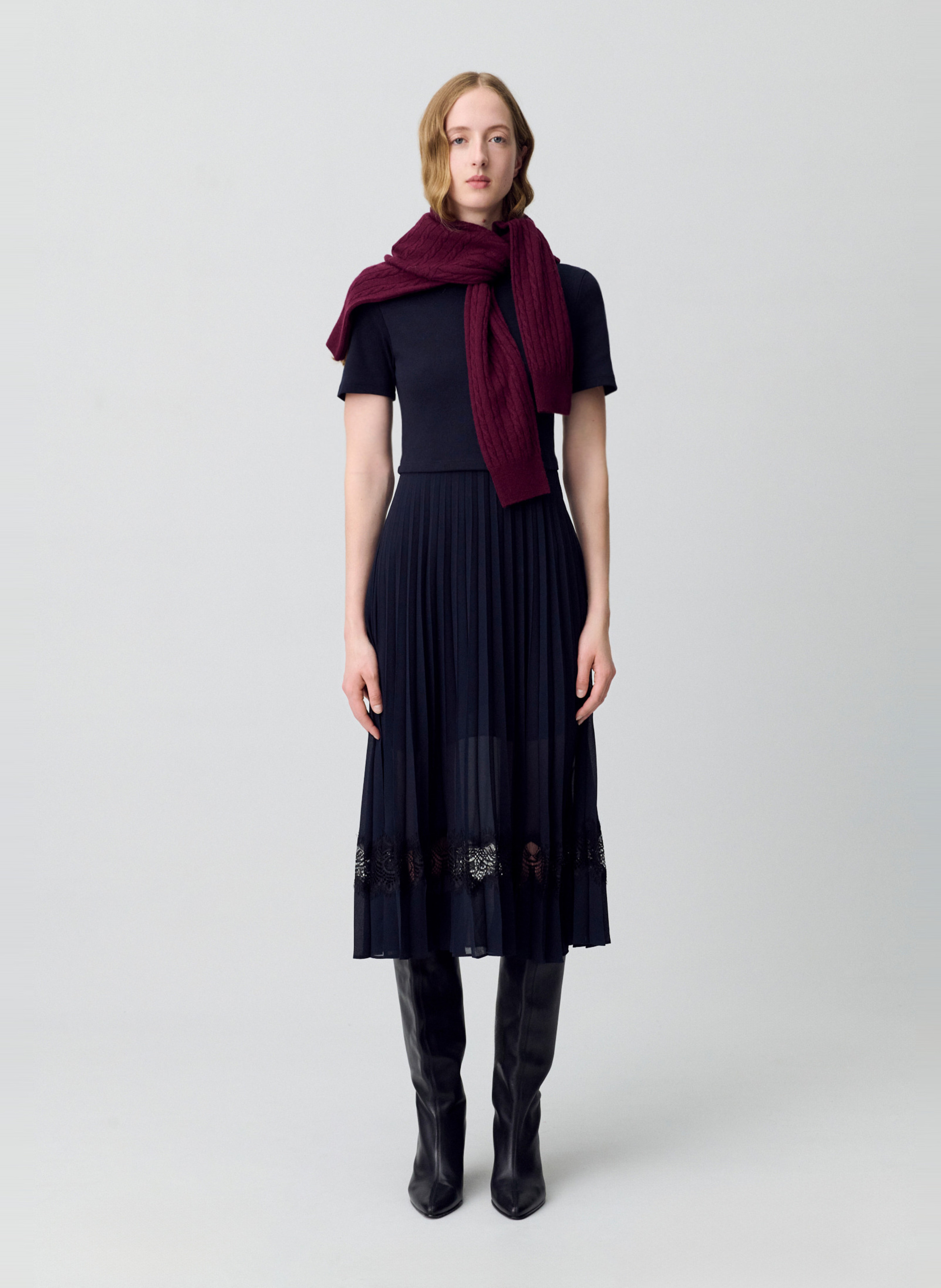 Robe longue à jupe plissée CLAUDIE PIERLOT Multicolore