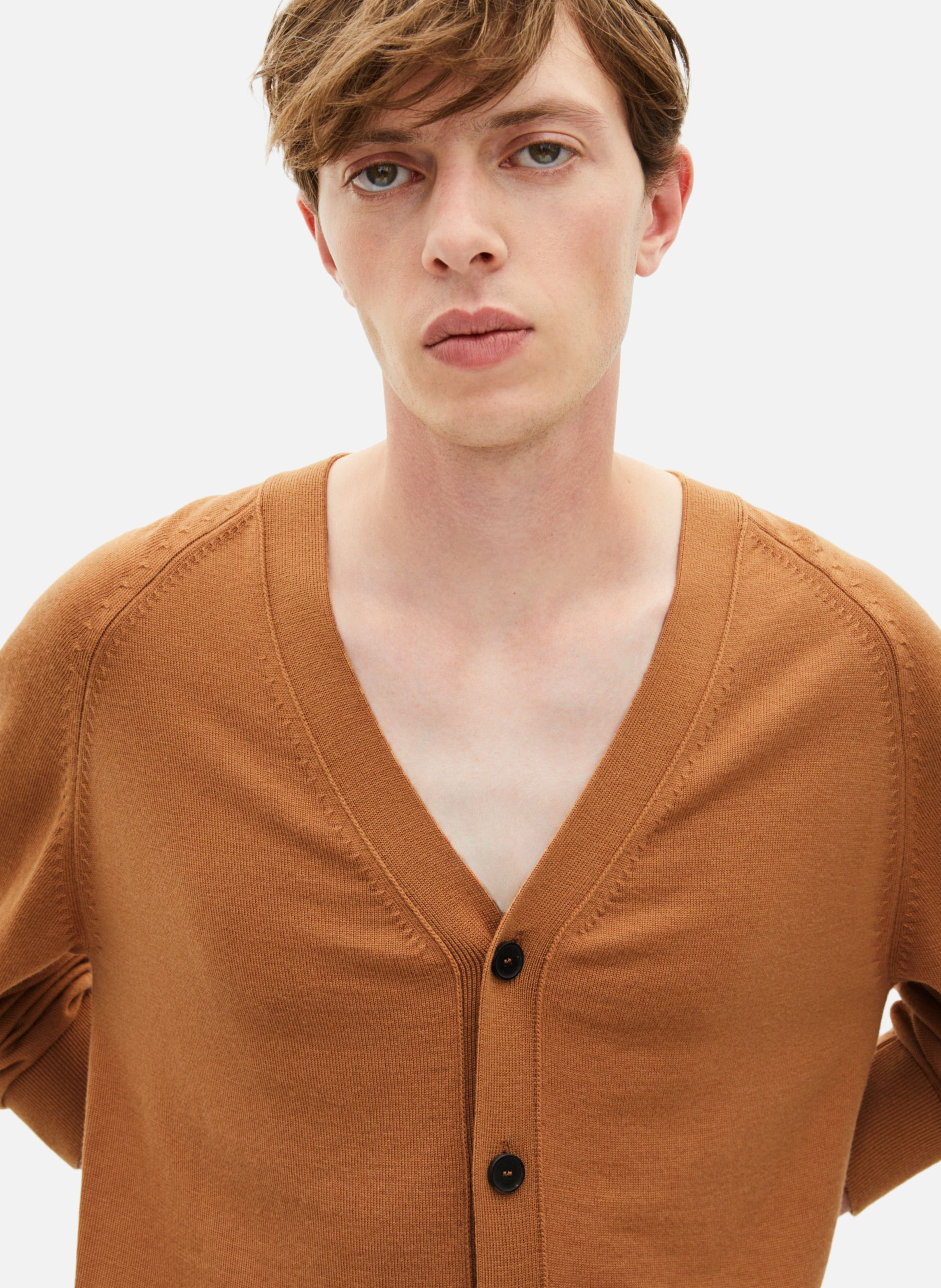 Wool cardigan THE KOOPLES Brown