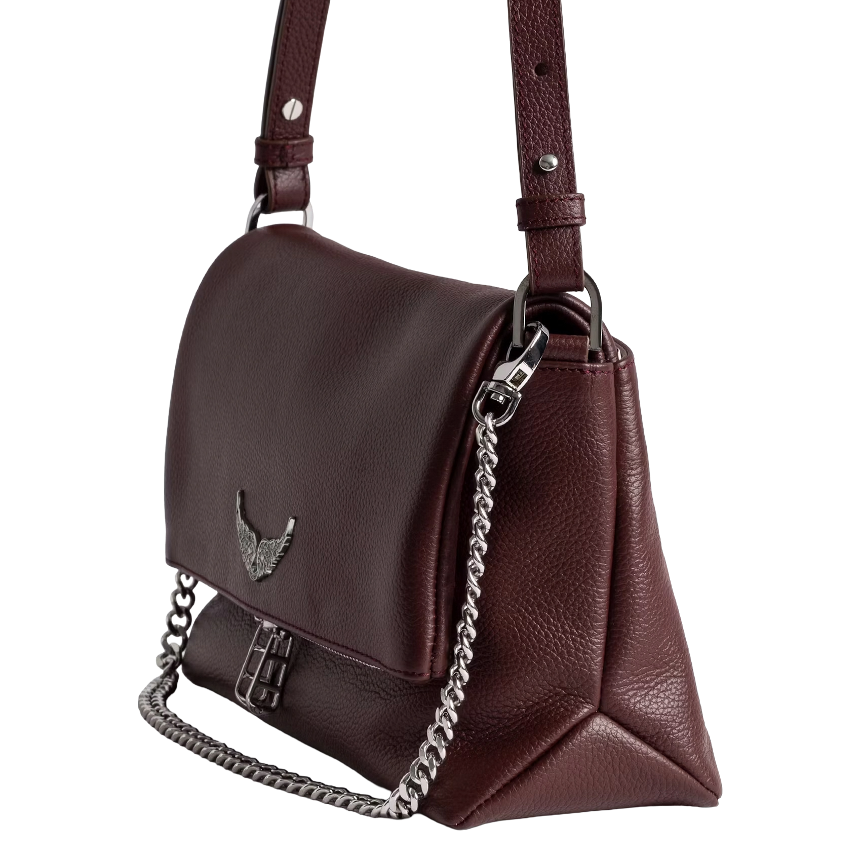 Buideltas van getextureerd leer met veters ZADIG&VOLTAIRE Rood