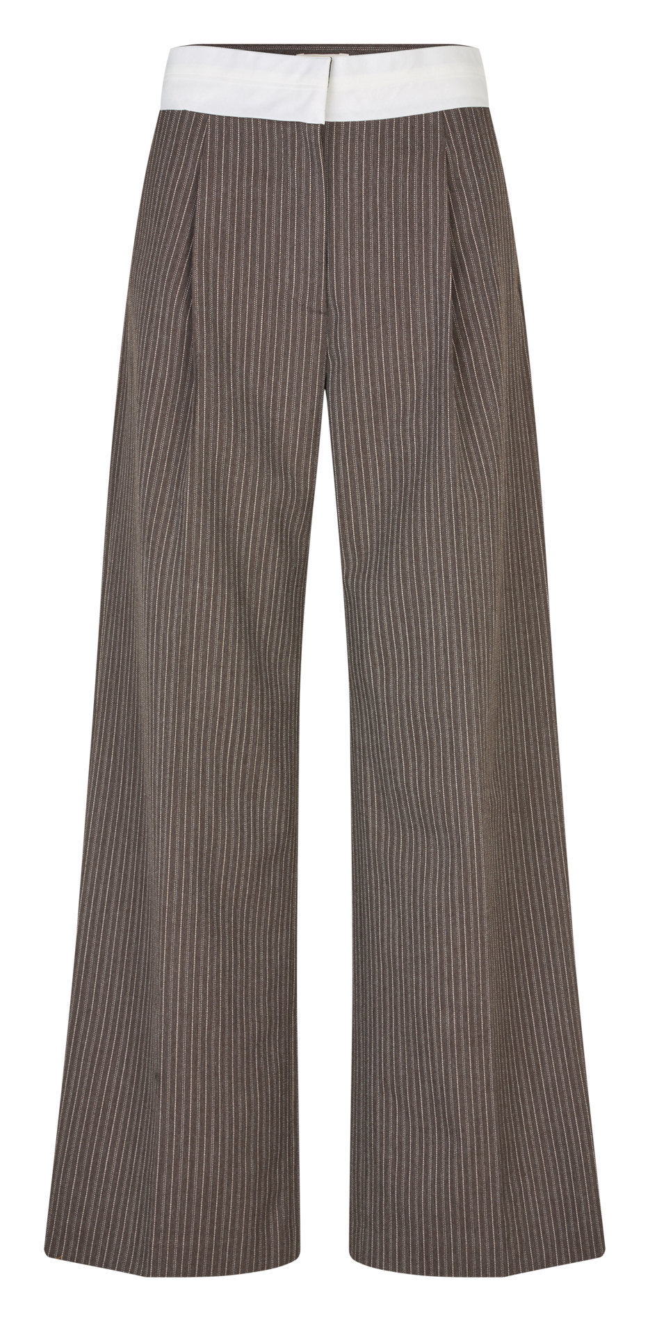 Pantalon large taille haute en fibres recyclées mélangées BAUM UND PFERDGARTEN Marron