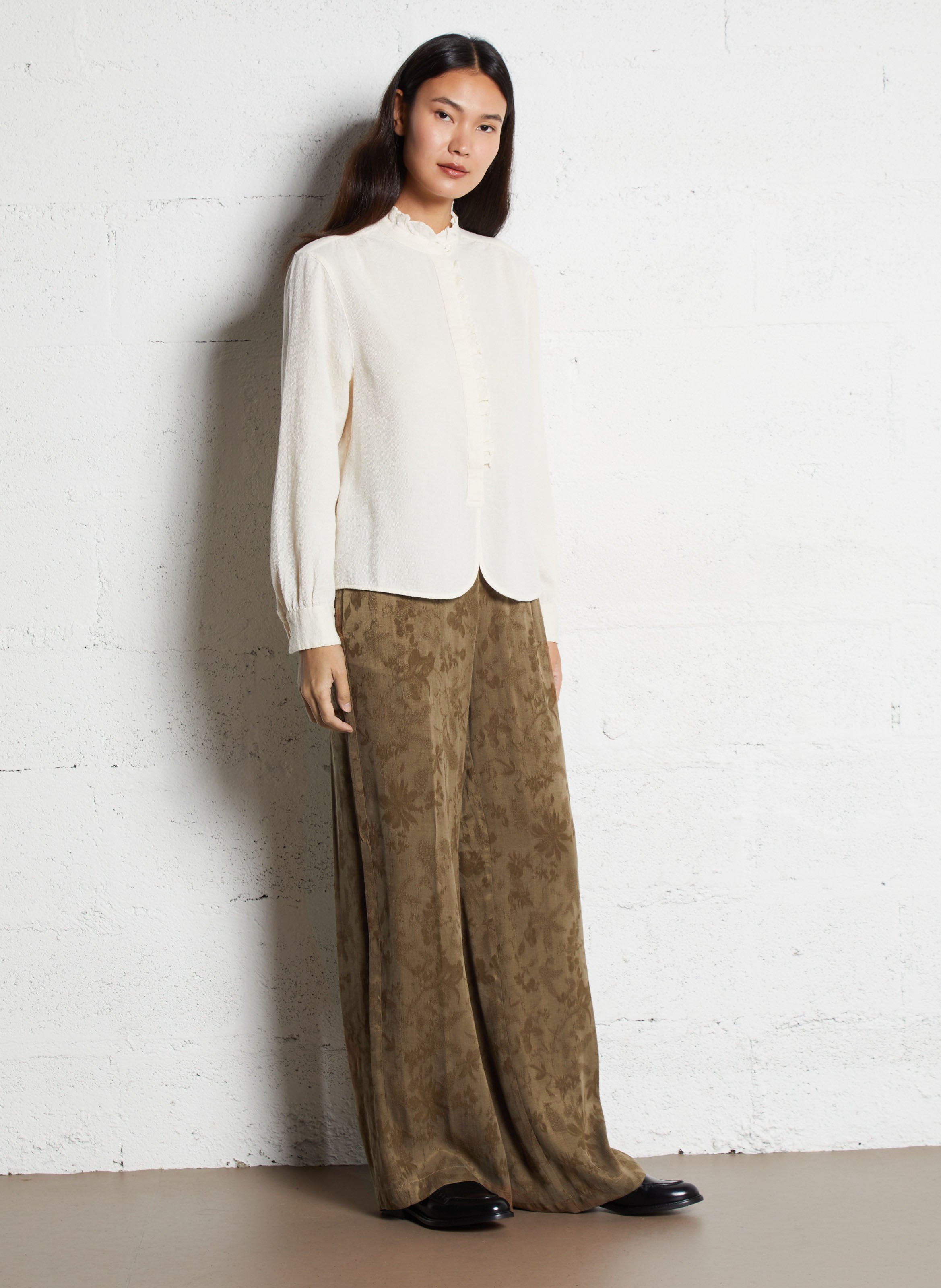 Pantalon large en jacquard MOMONI Vert